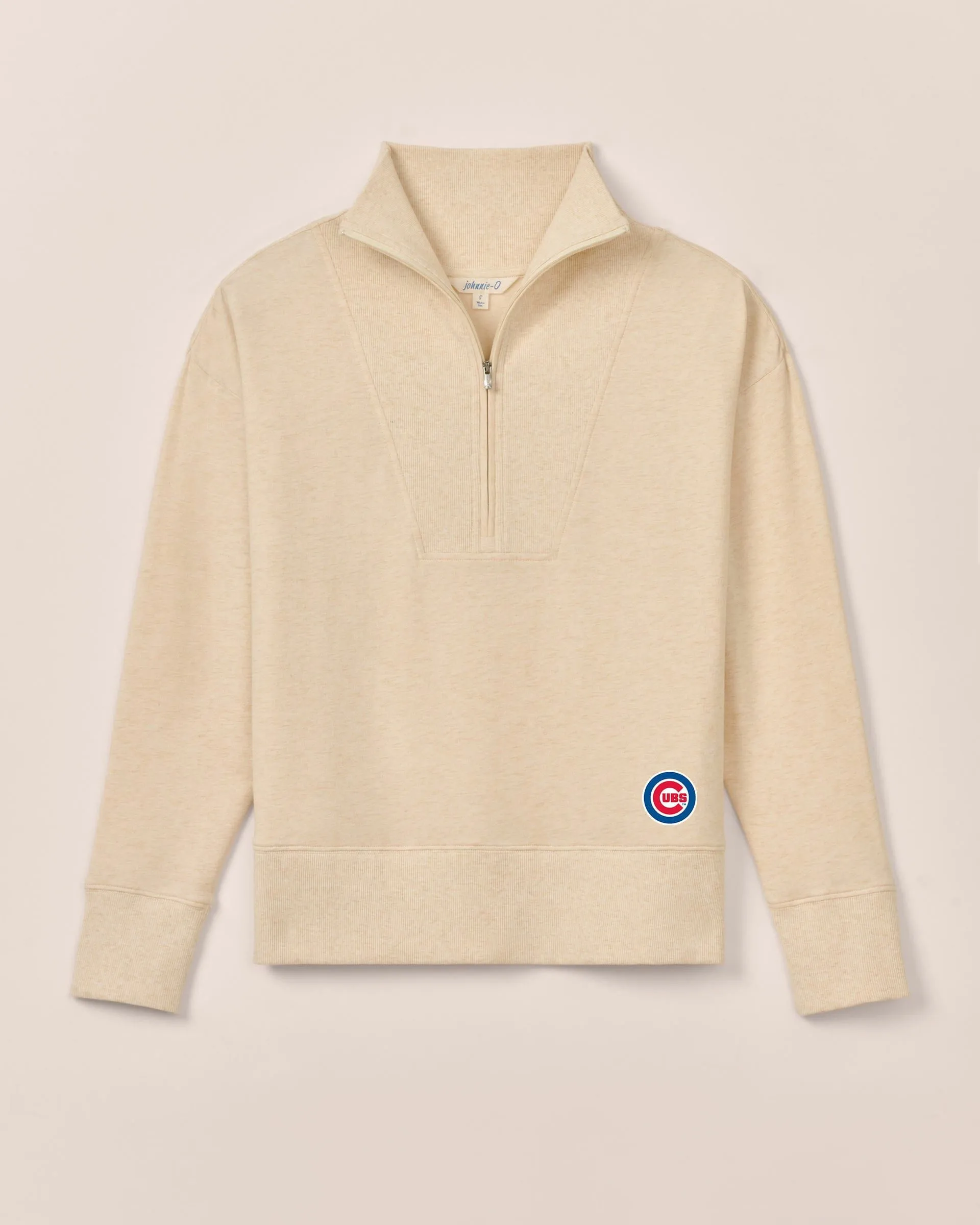 Women's Chicago Cubs Taylor Drop Shoulder Cotton 1/4 Zip sold by Johnnie-O