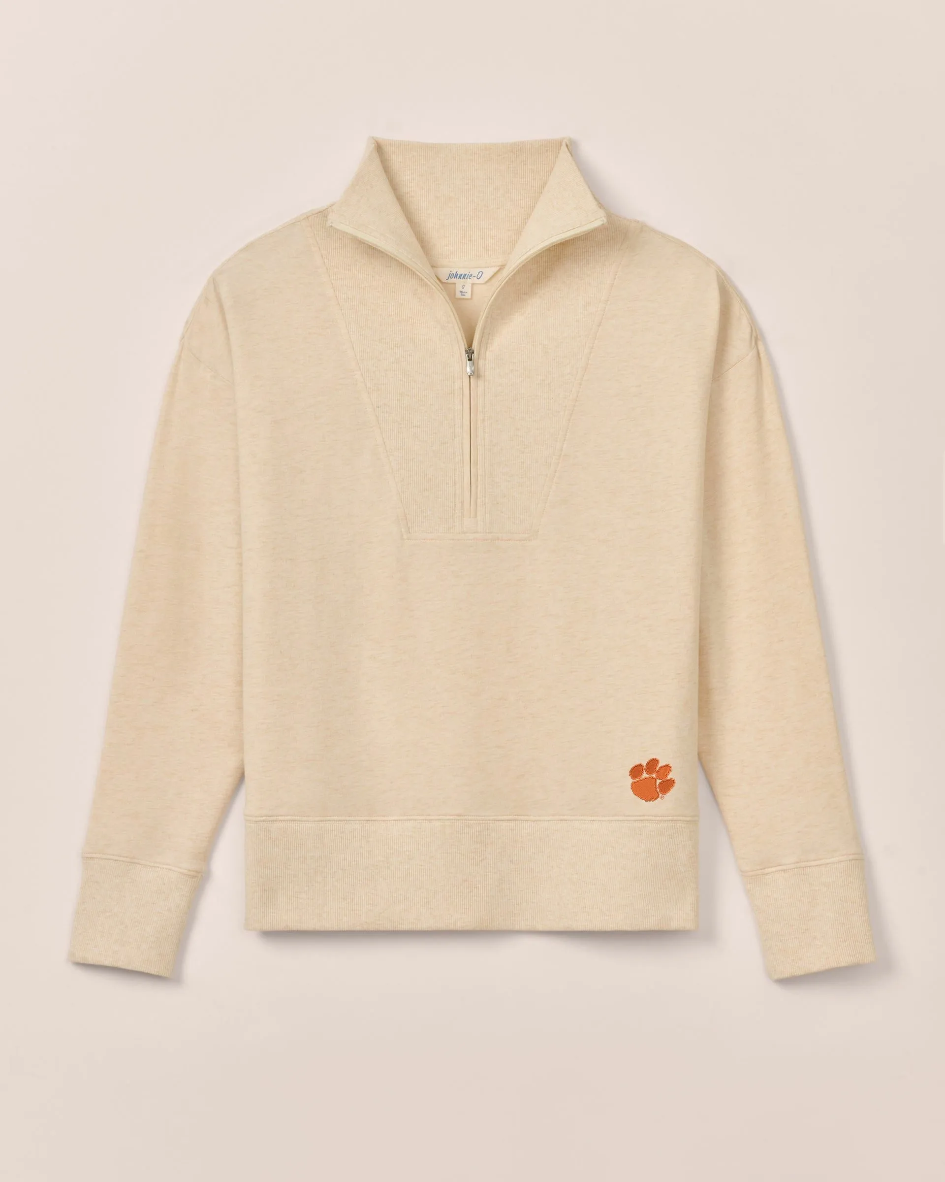 Women's Clemson Taylor Drop Shoulder Cotton 1/4 Zip sold by Johnnie-O