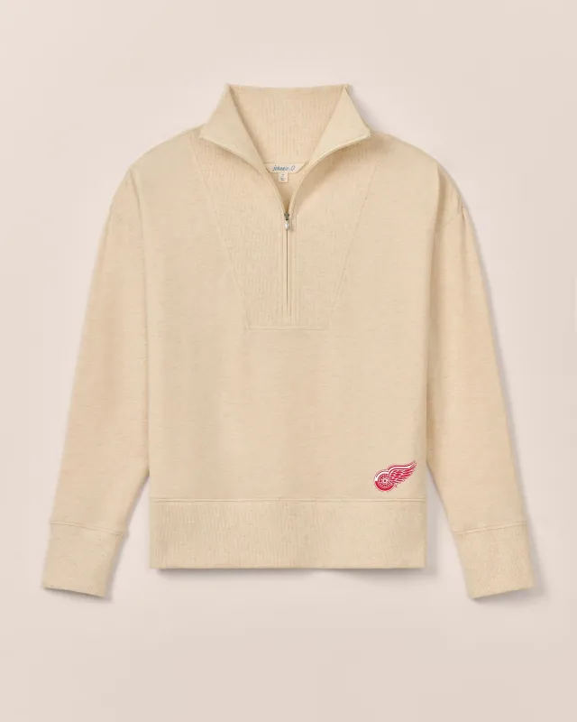 Women's Detroit Redwings Taylor Drop Shoulder Cotton 1/4 Zip sold by Johnnie-O