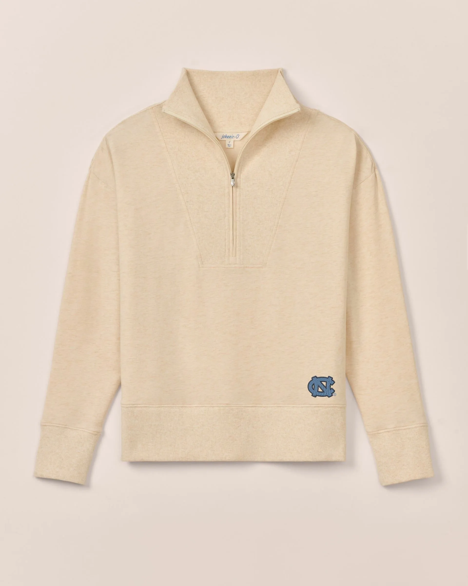 Women's North Carolina Taylor Drop Shoulder Cotton 1/4 Zip sold by Johnnie-O