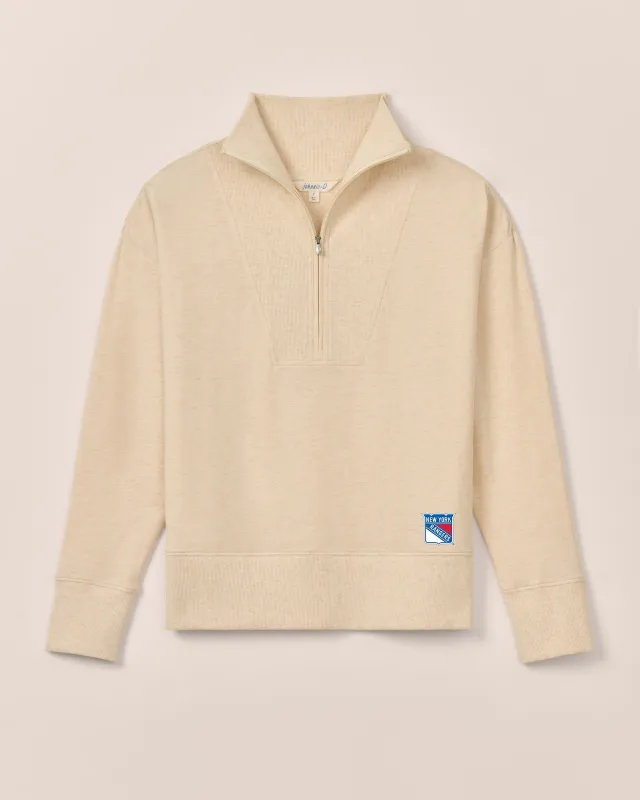 Women's New York Rangers Taylor Drop Shoulder Cotton 1/4 Zip sold by Johnnie-O