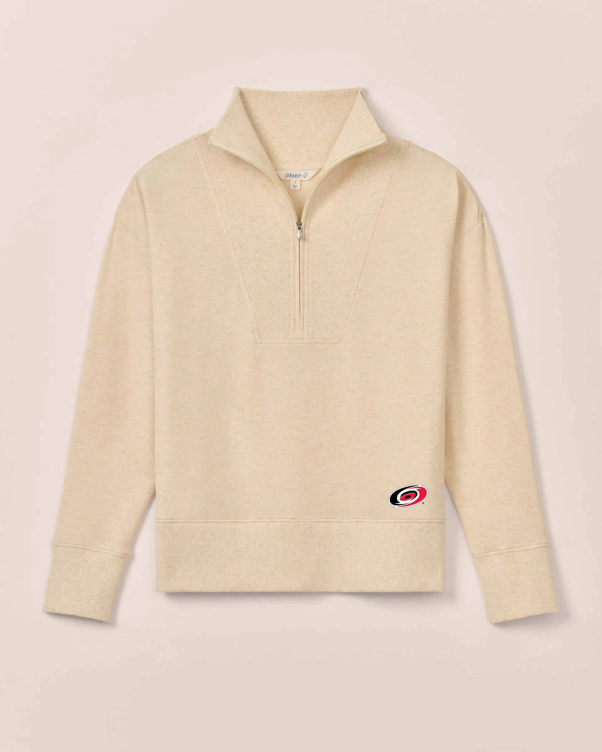 Women's Carolina Hurricanes Taylor Drop Shoulder Cotton 1/4 Zip sold by Johnnie-O