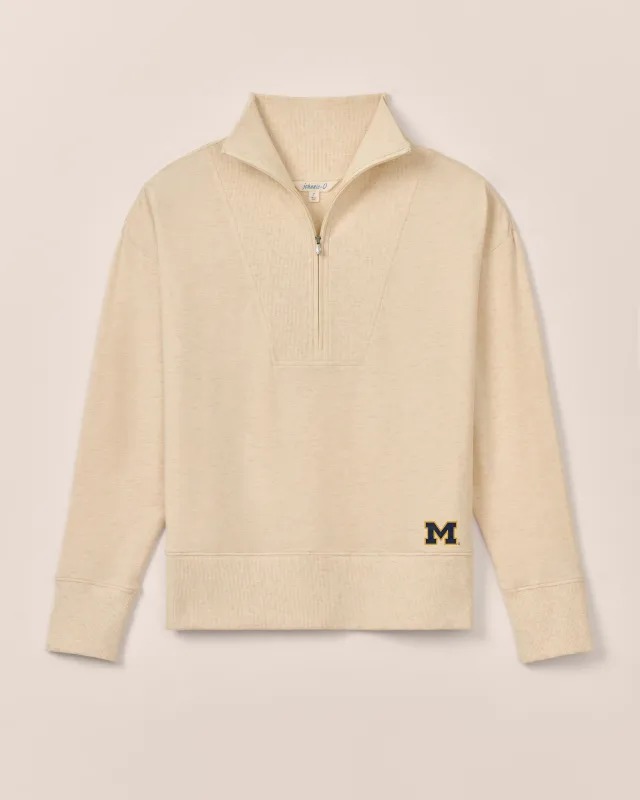 Women's Michigan Taylor Drop Shoulder Cotton 1/4 Zip sold by Johnnie-O