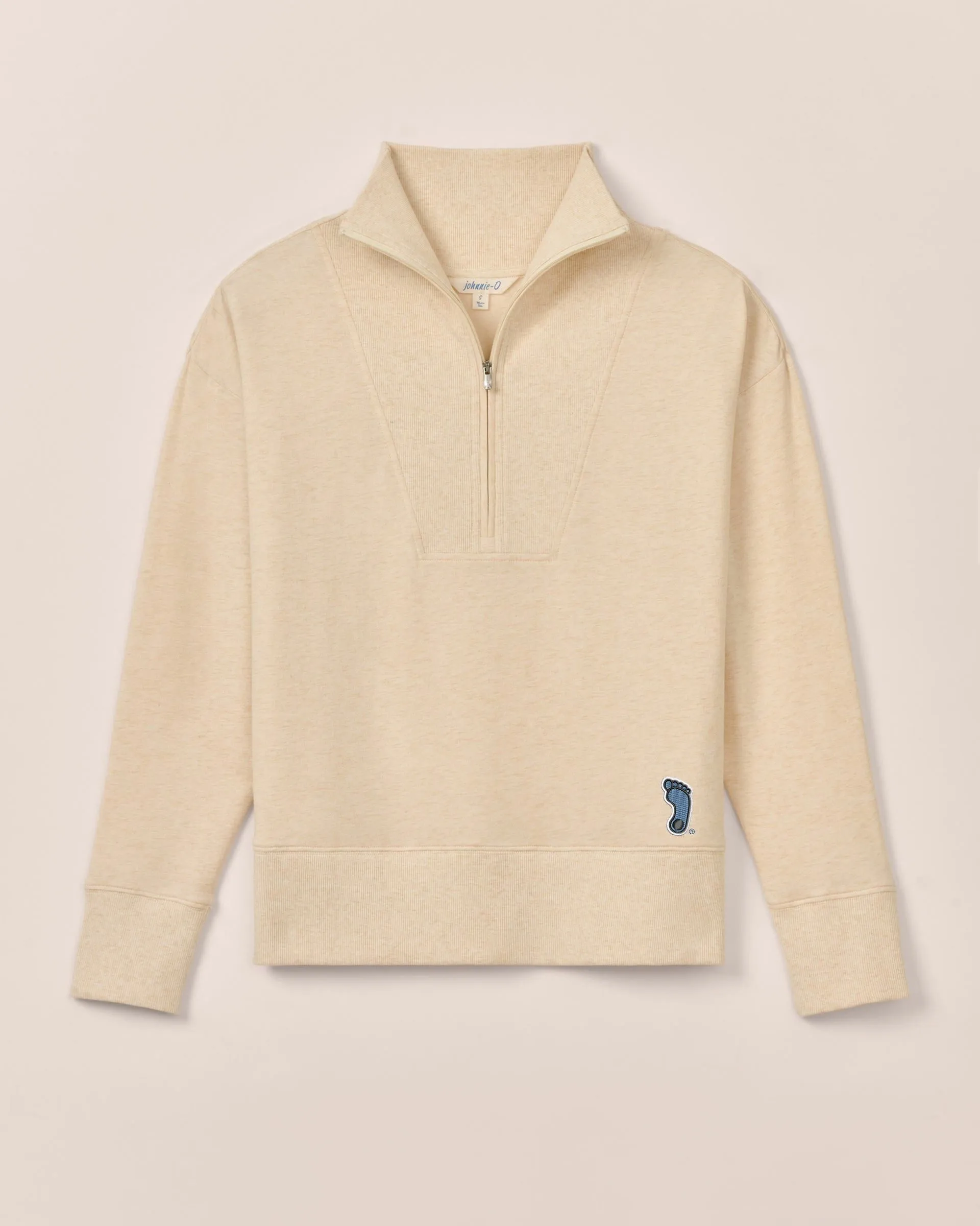 Women's North Carolina Taylor Drop Shoulder Cotton 1/4 Zip - Tar Heel Logo sold by Johnnie-O