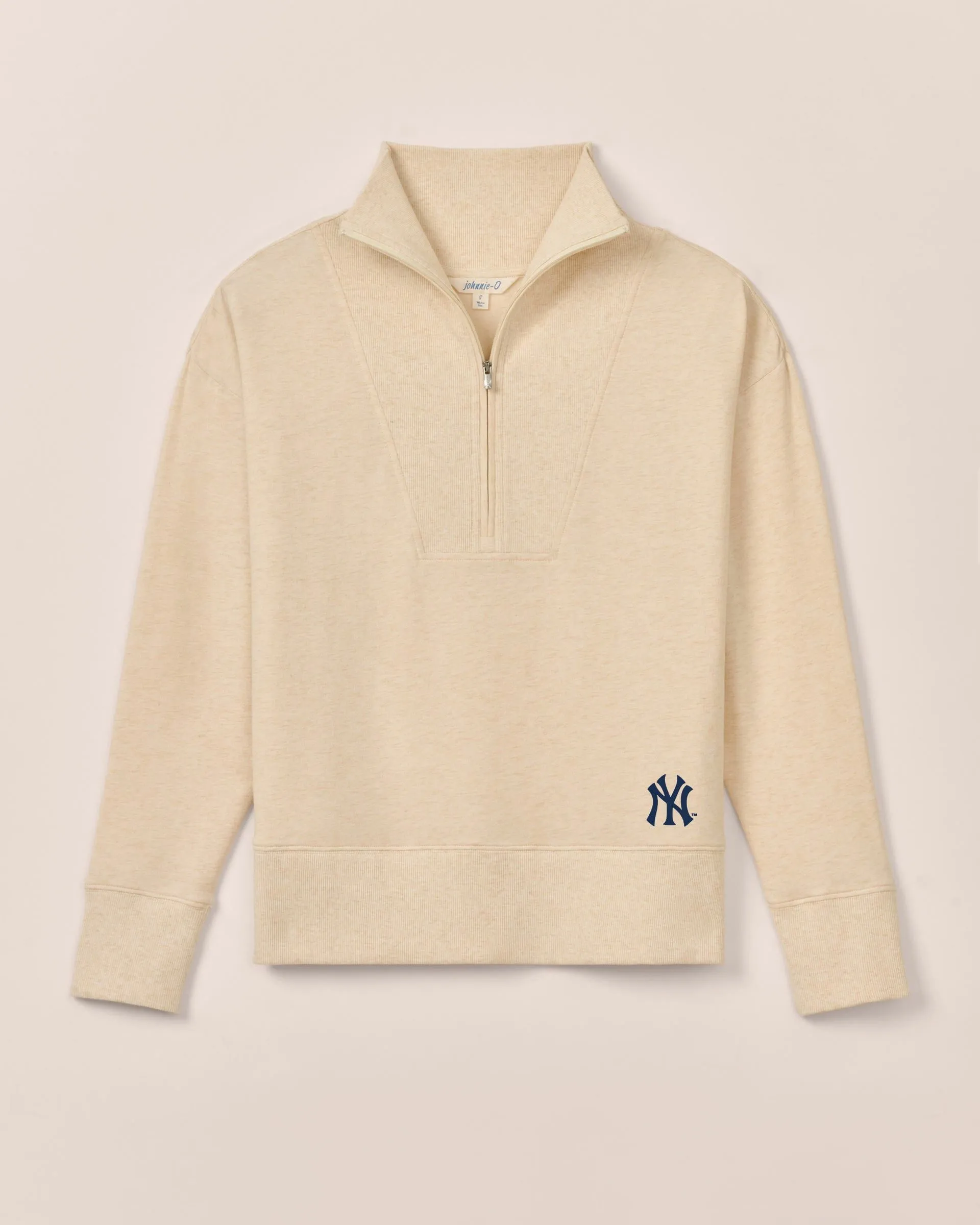 Women's New York Yankees Taylor Drop Shoulder Cotton 1/4 Zip sold by Johnnie-O
