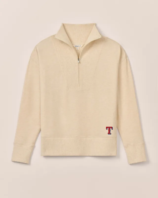 Women's Texas Rangers Taylor Drop Shoulder Cotton 1/4 Zip sold by Johnnie-O