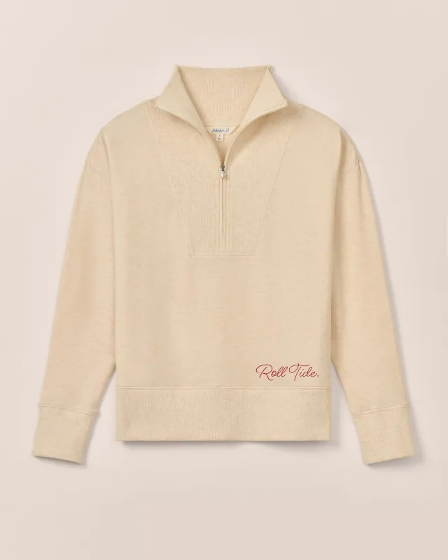 Women's Alabama Taylor Drop Shoulder Cotton 1/4 Zip - Roll Tide Logo sold by Johnnie-O