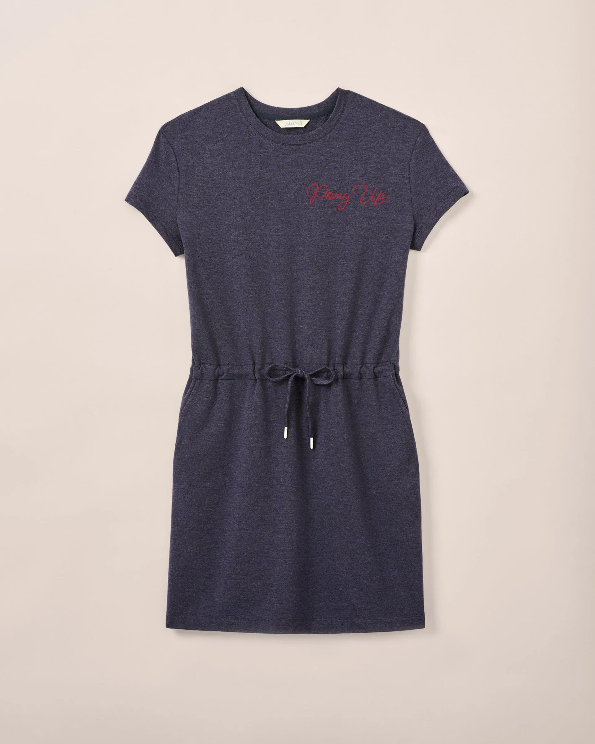 Women's Southern Methodist Joelle Knit T-Shirt Dress - Pony Up Logo sold by Johnnie-O