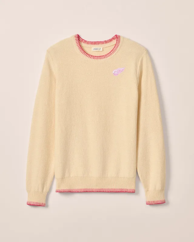 Women's Detroit Redwings Blanche Cotton Blend Crewneck Sweater sold by Johnnie-O