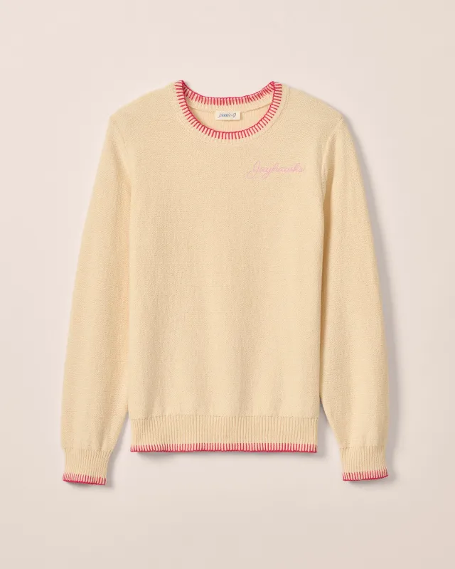 Women's Kansas Blanche Cotton Blend Crewneck Sweater - Jayhawks Logo sold by Johnnie-O
