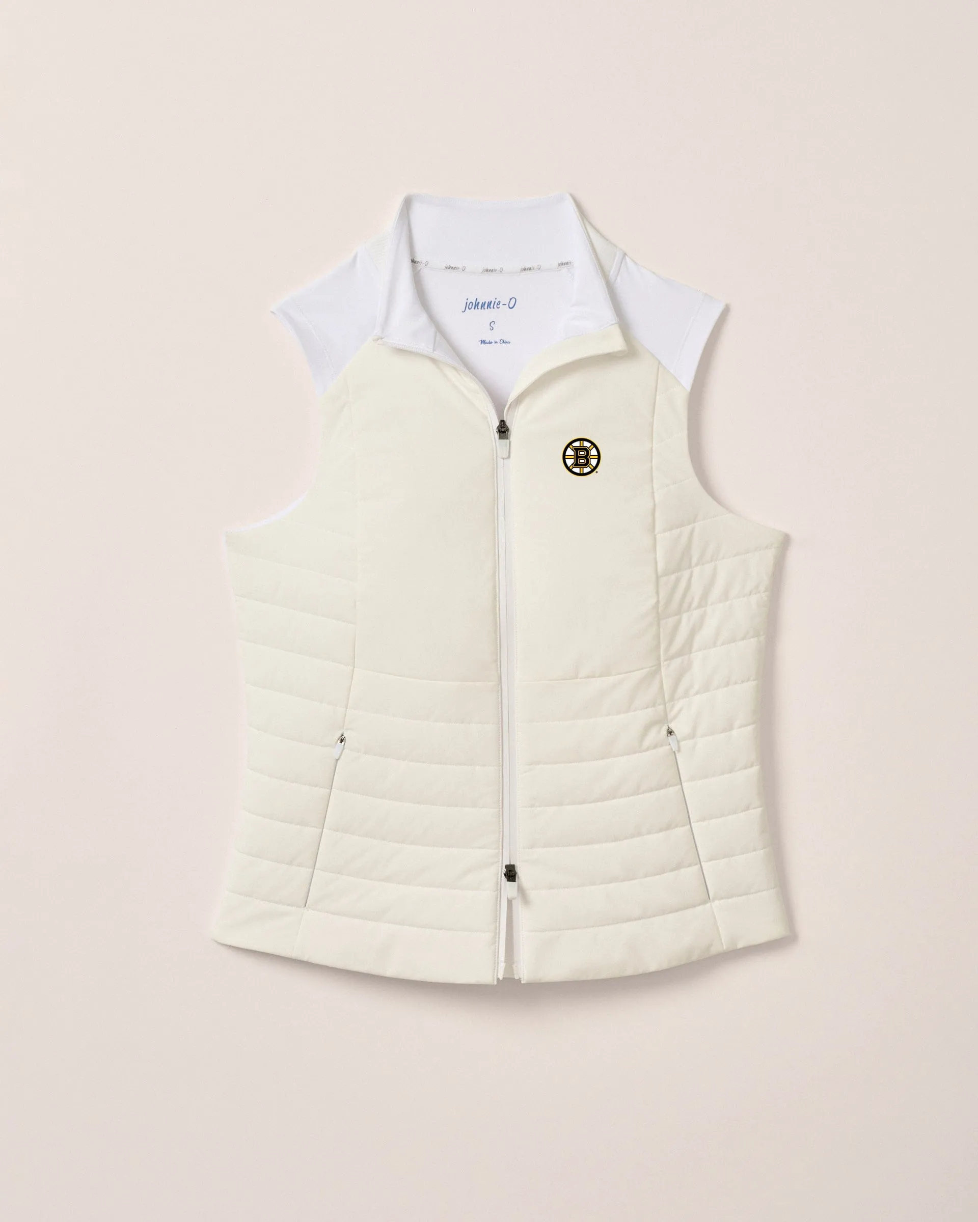 Women's Boston Bruins Victoria Performance Mixed Media Vest sold by Johnnie-O