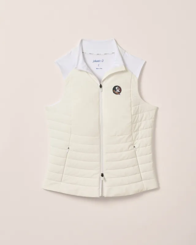 Women's Florida State Victoria Performance Mixed Media Vest made by Johnnie-O