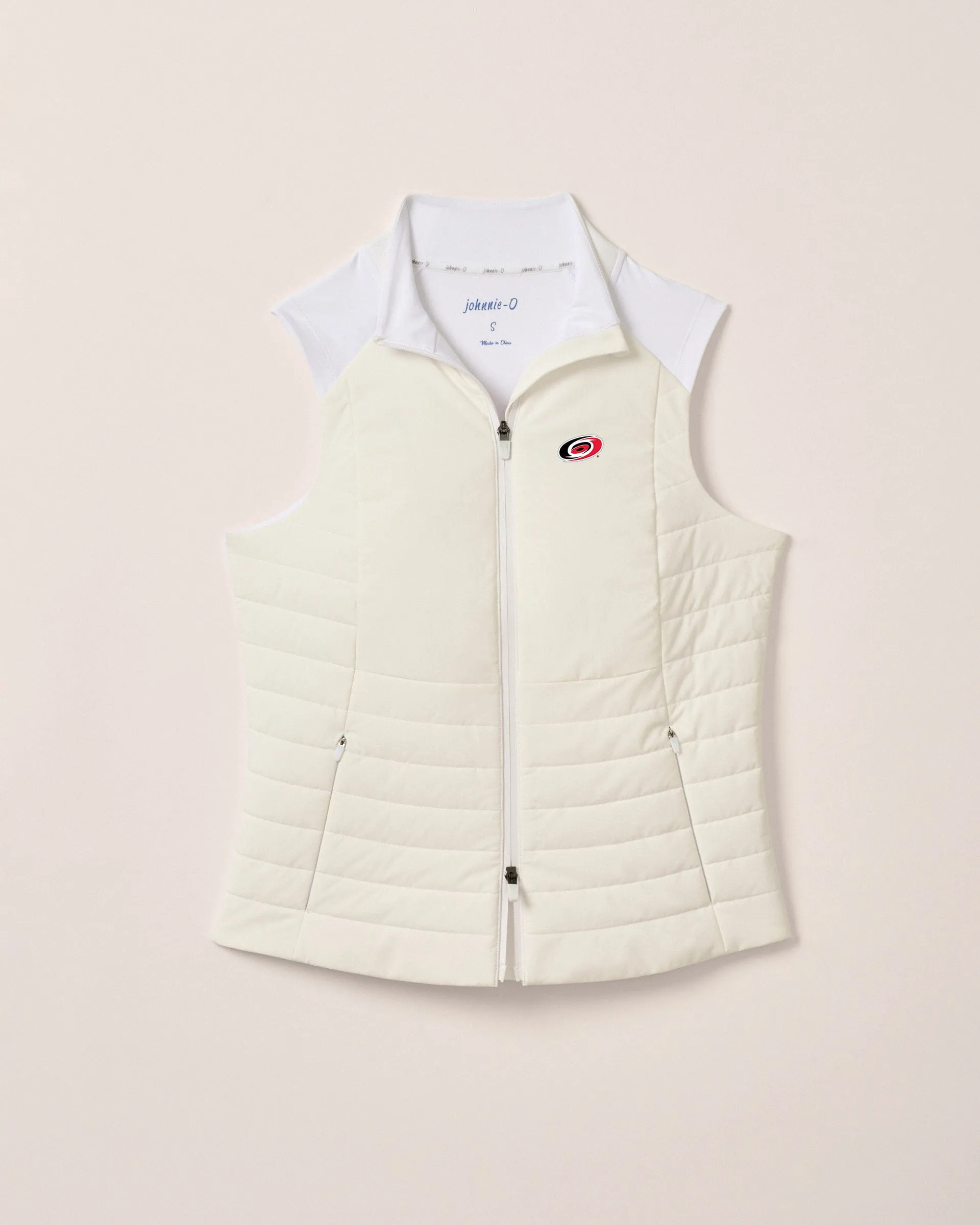 Women's Carolina Hurricanes Victoria Performance Mixed Media Vest sold by Johnnie-O
