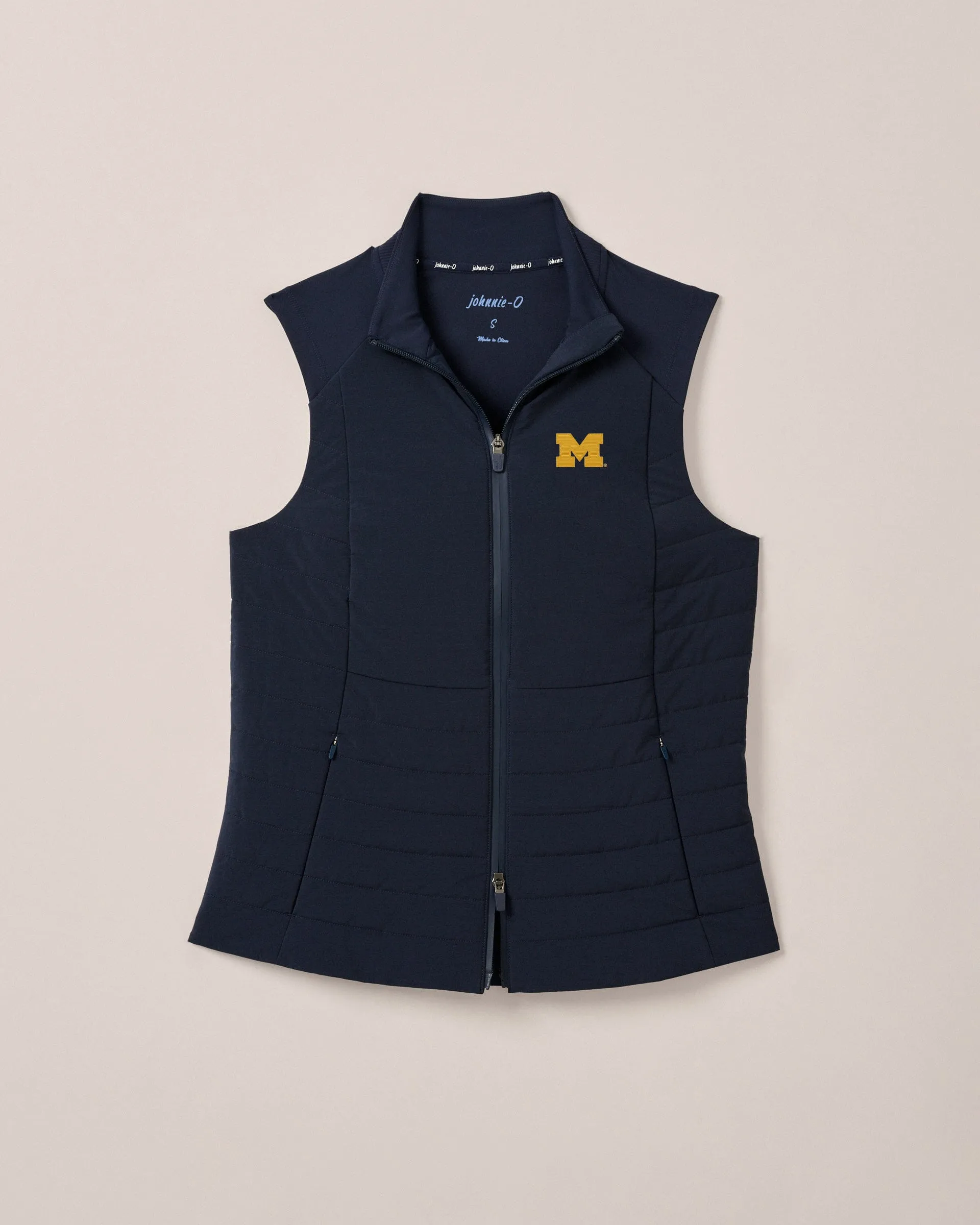 Women's Michigan Victoria Performance Mixed Media Vest sold by Johnnie-O