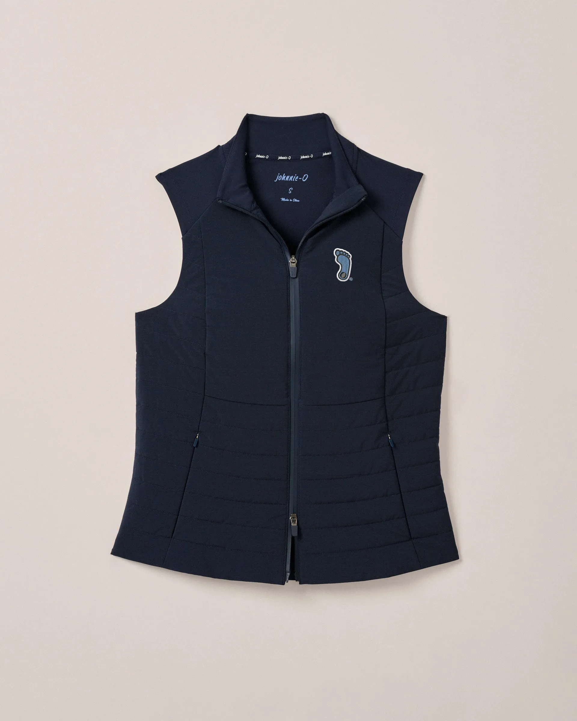 Women's University of North Carolina Victoria Performance Mixed Media Vest - Tar Heel Logo sold by Johnnie-O