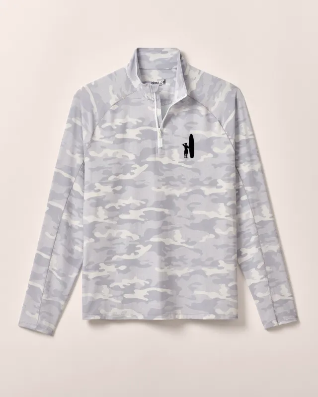 Custom Surfer Logo Patton Performance Camo 1/4 Zip Pullover sold by Johnnie-O
