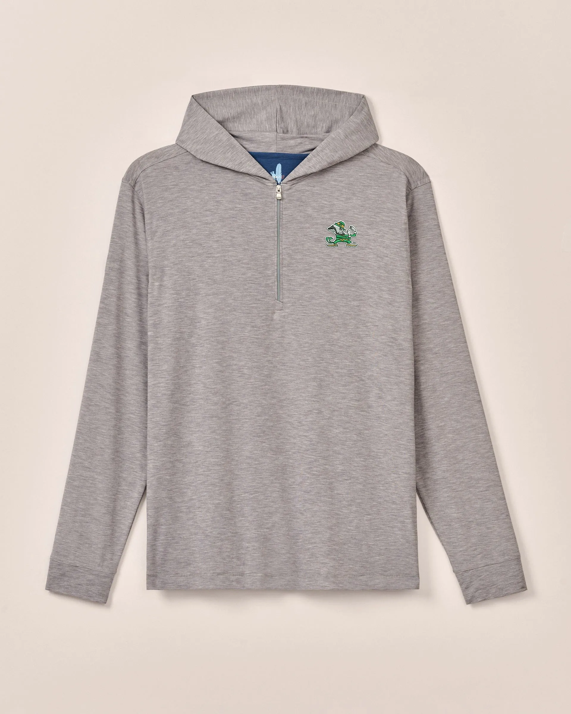 Notre Dame Welsey Performance 1/4 Zip Hoodie - Leprechaun Logo sold by Johnnie-O