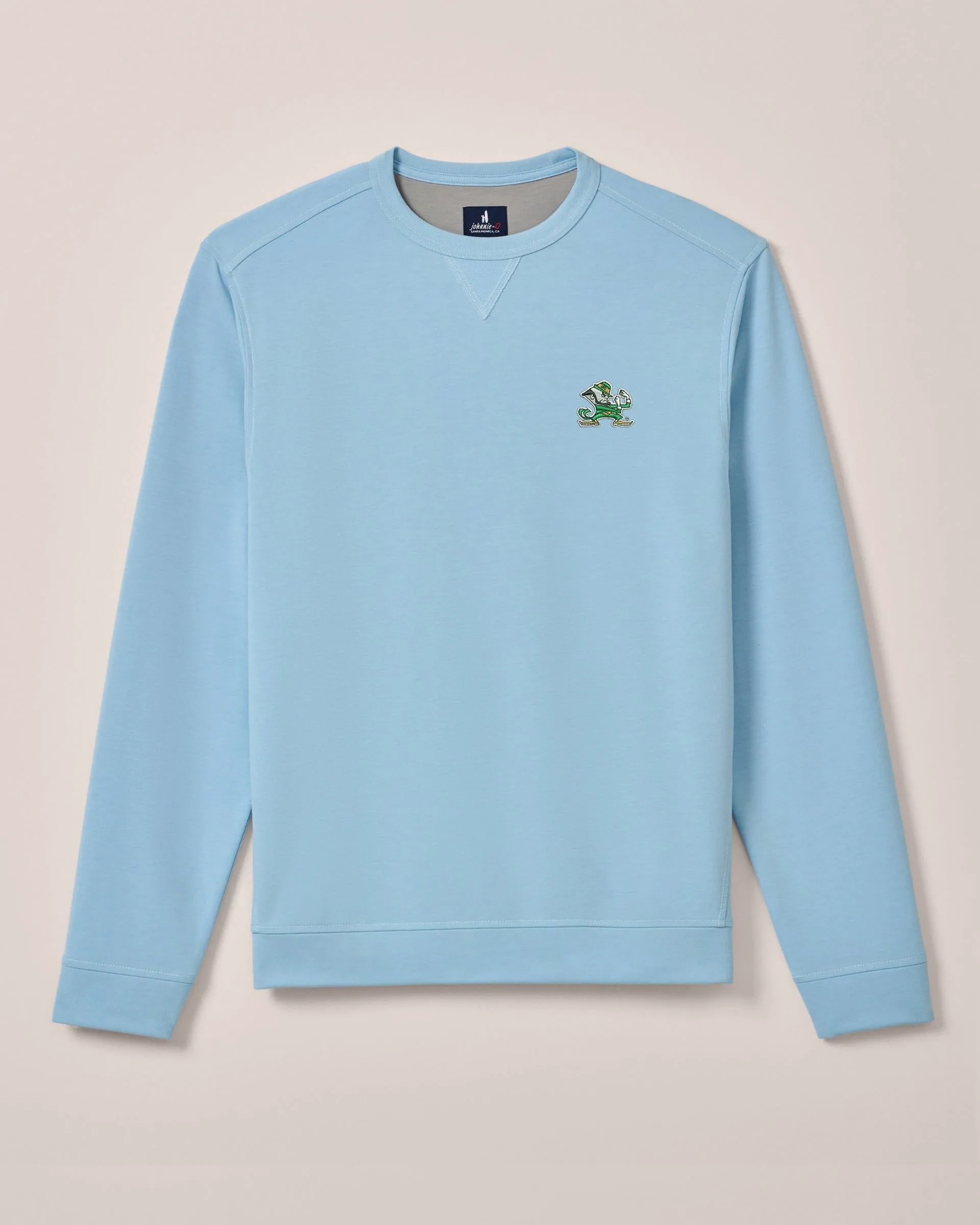 Notre Dame Reilly Dri-Release Crewneck Sweatshirt - Leprechaun Logo sold by Johnnie-O