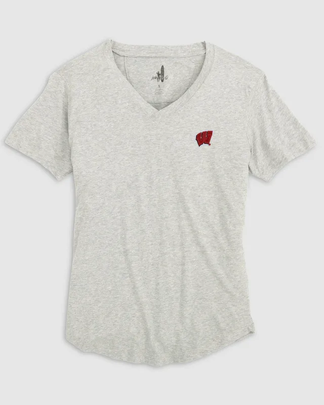 Women's Wisconsin Merediths V-Neck T-Shirt sold by Johnnie-O