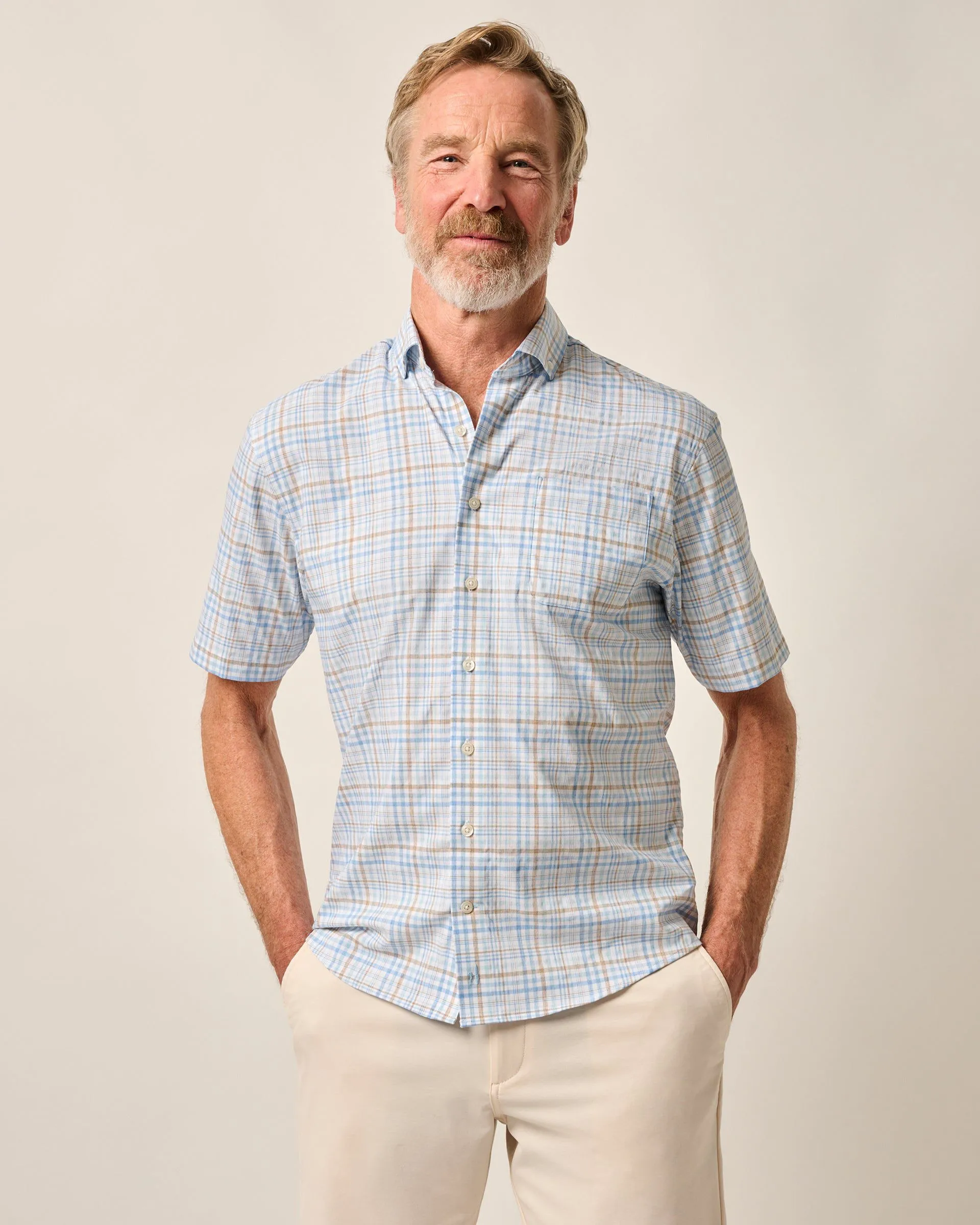 Short Sleeve Performance Button Down Shirt - Macks sold by Johnnie-O