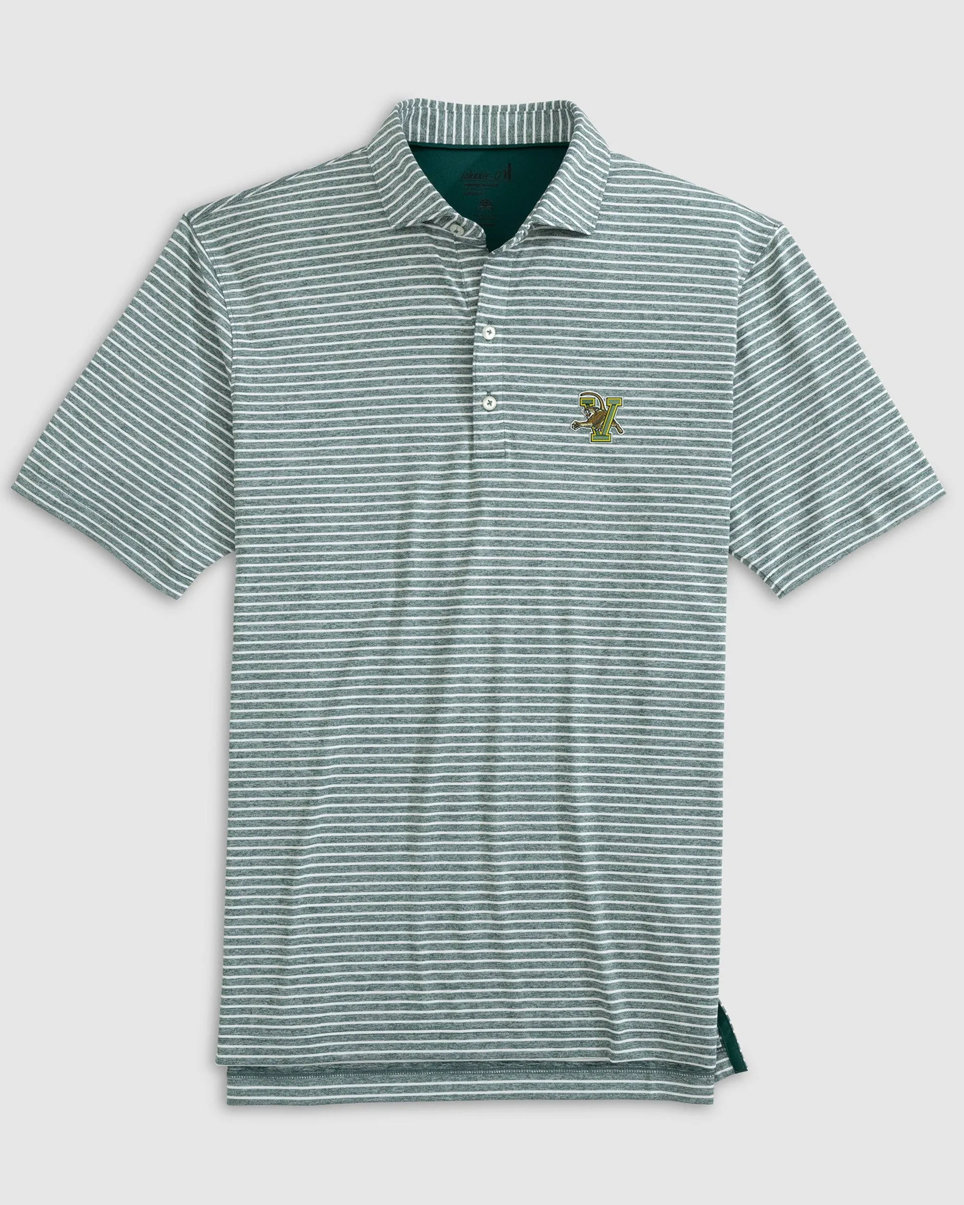 University of Vermont Clipperr Striped Jersey Performance Polo sold by Johnnie-O
