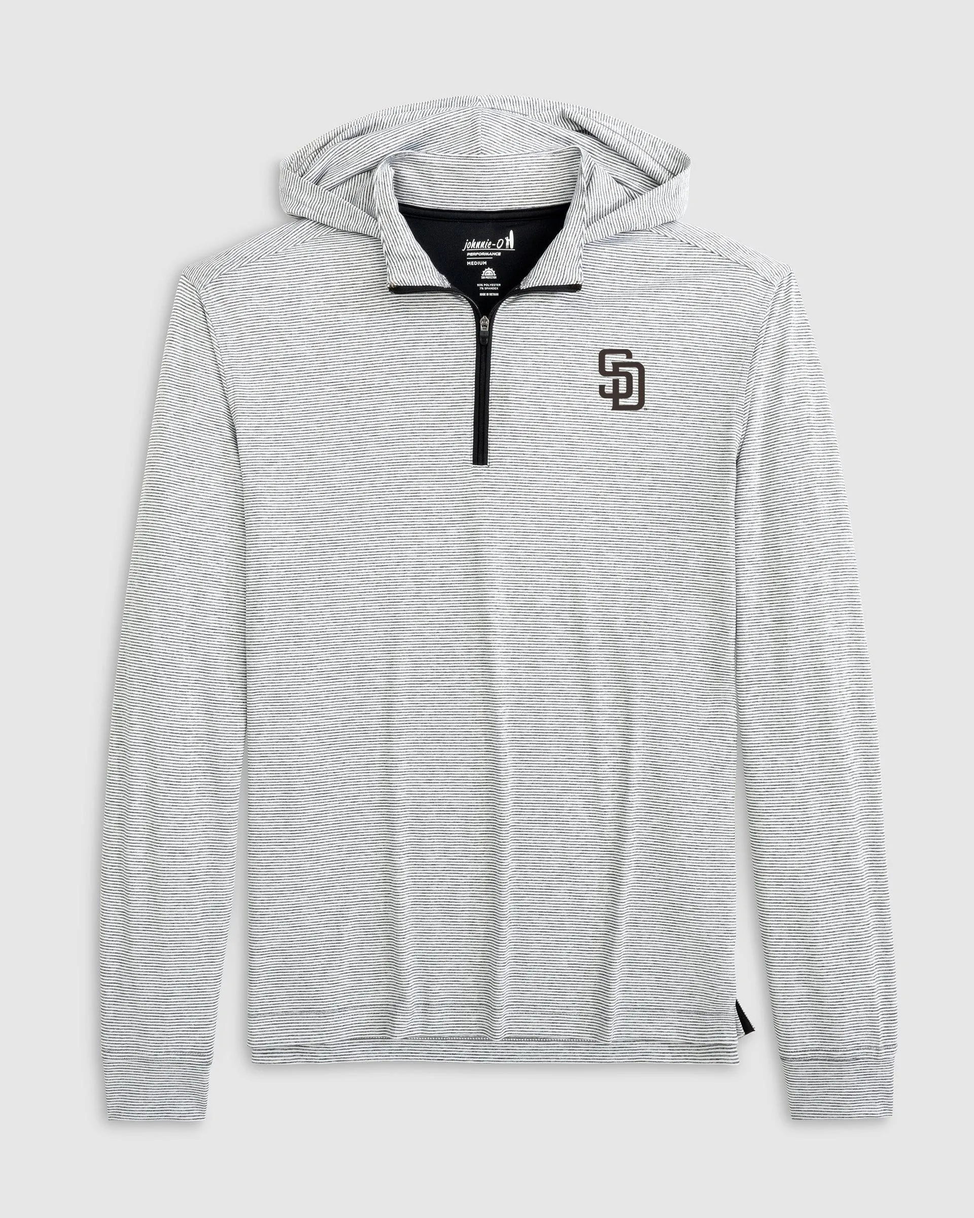 San Diego Padres Hybrid Performance 1/4 Zip Hoodie sold by Johnnie-O