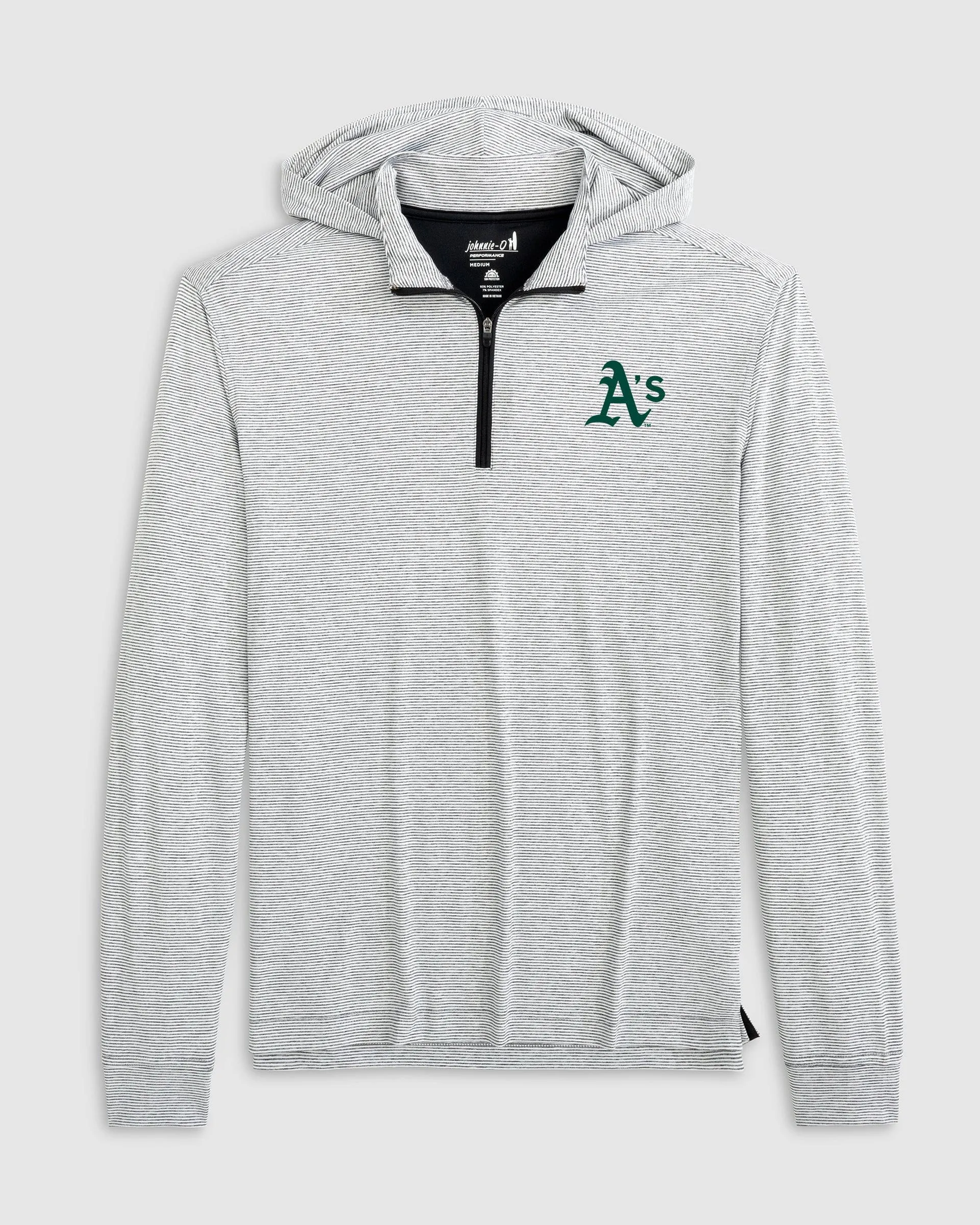 Oakland Athletics Hybrid Performance 1/4 Zip Hoodie sold by Johnnie-O