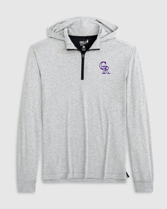 Colorado Rockies Hybrid Performance 1/4 Zip Hoodie sold by Johnnie-O