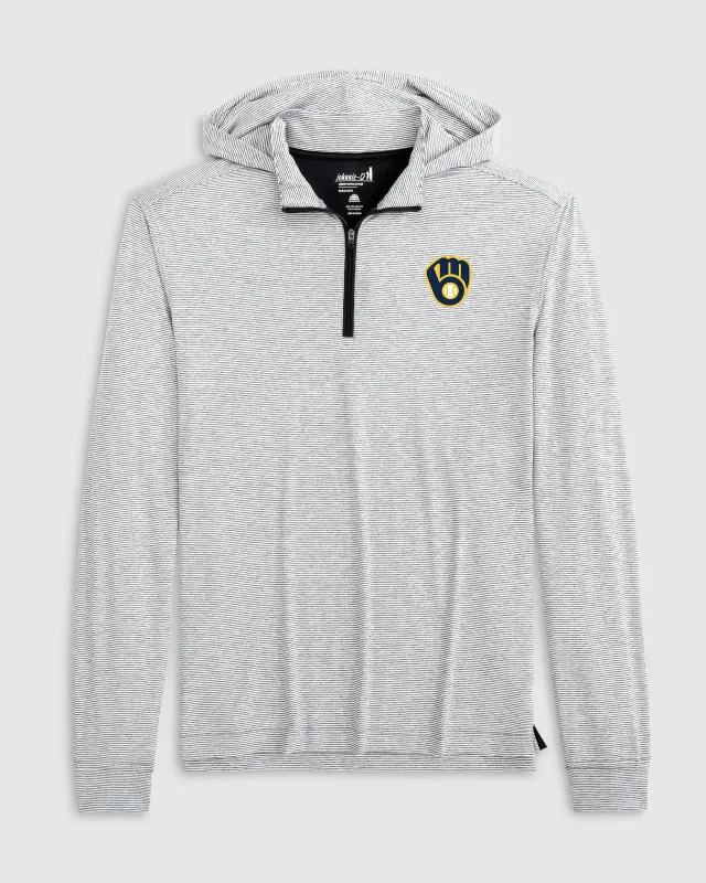 Milwaukee Brewers Hybrid Performance 1/4 Zip Hoodie sold by Johnnie-O