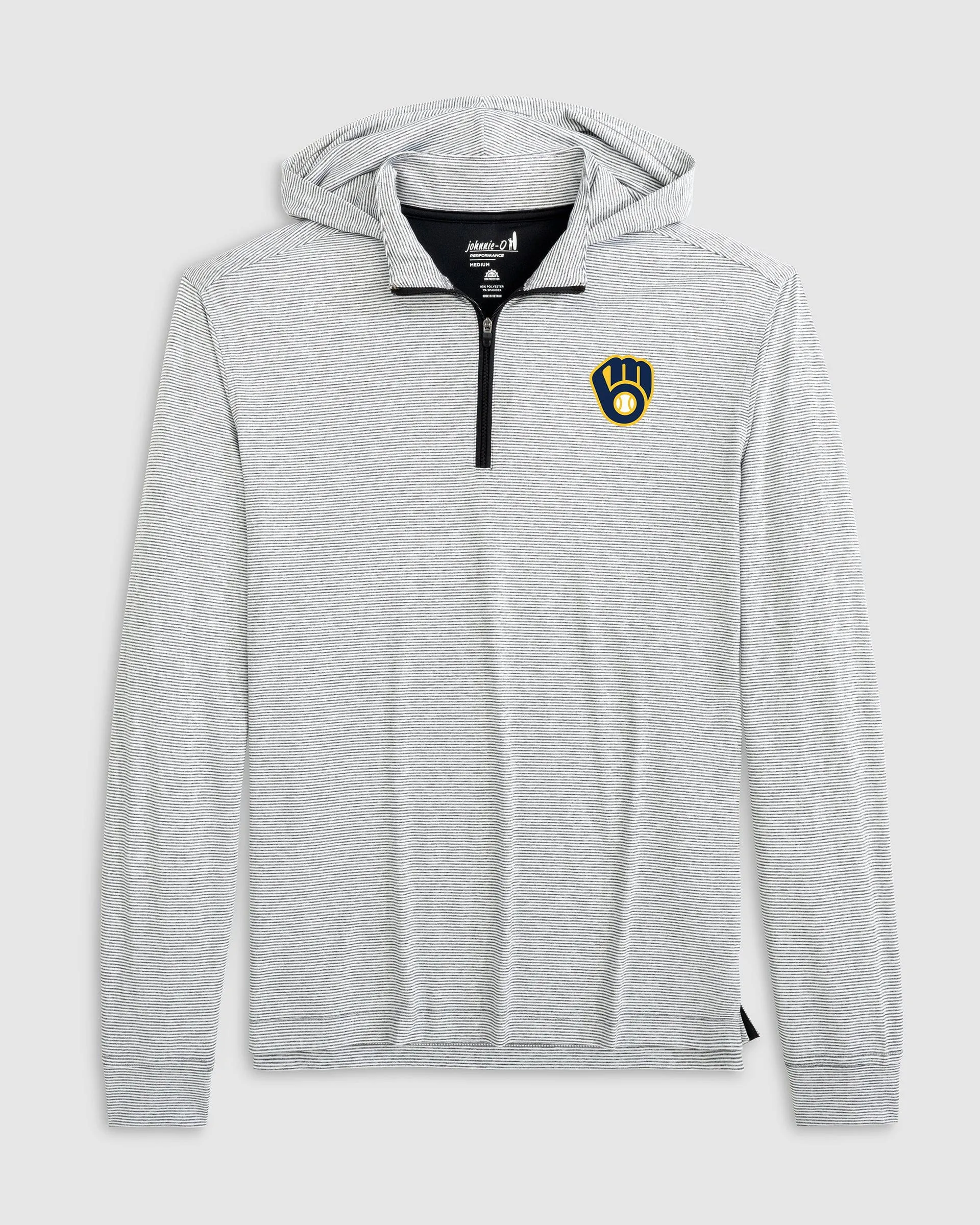 Milwaukee Brewers Hybrid Performance 1/4 Zip Hoodie sold by Johnnie-O