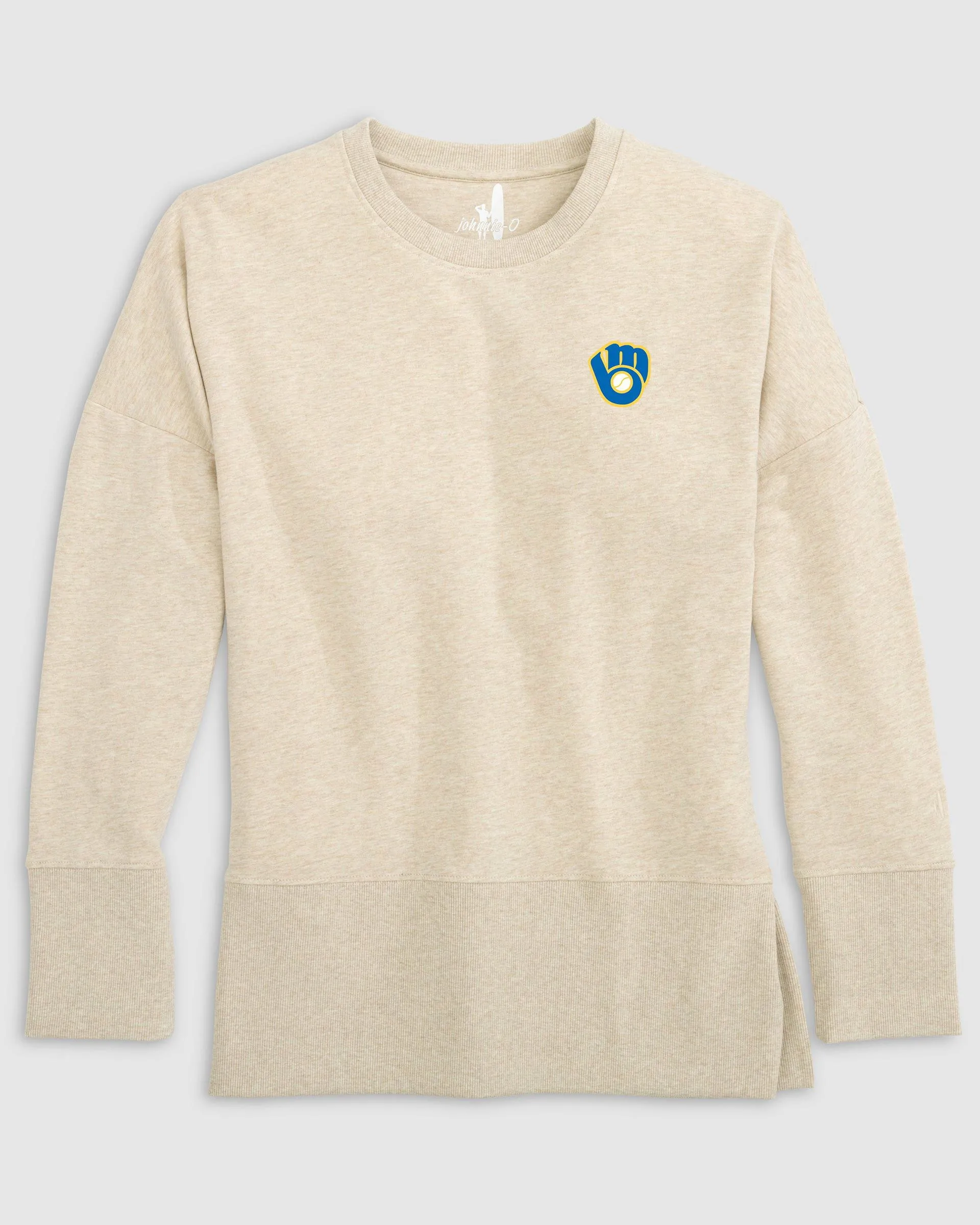 Women's Milwaukee Brewers Brittany Crewneck Sweatshirt - Cooperstown Logo sold by Johnnie-O