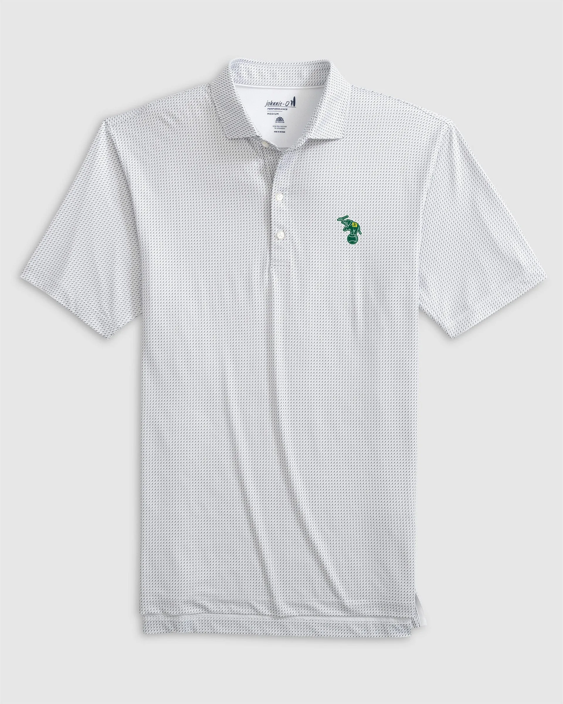 Oakland Athletics Tee Time Performance Jersey Polo - Cooperstown Logo sold by Johnnie-O