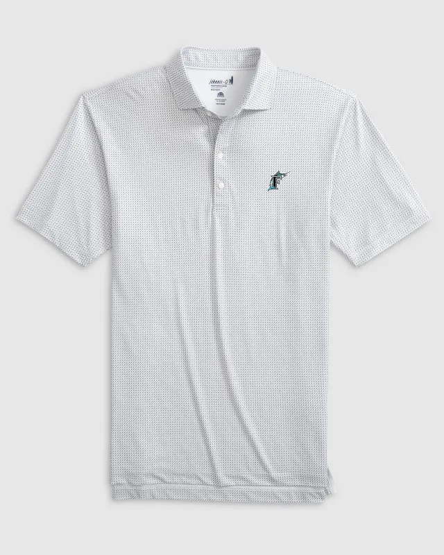 Miami Marlins Tee Time Performance Jersey Polo - Cooperstown Logo sold by Johnnie-O