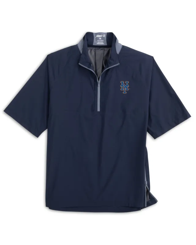 New York Mets Stealth Stowable Short Sleeve Rain Jacket sold by Johnnie-O