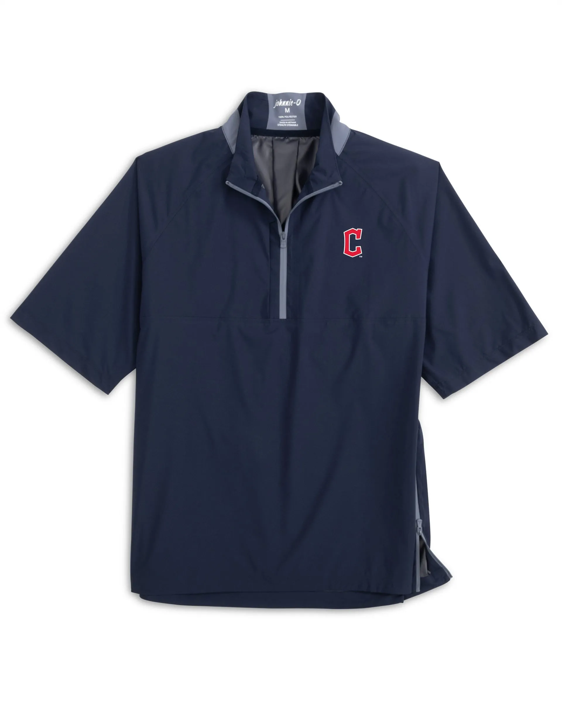 Cleveland Guardians Stealth Stowable Short Sleeve Rain Jacket sold by Johnnie-O