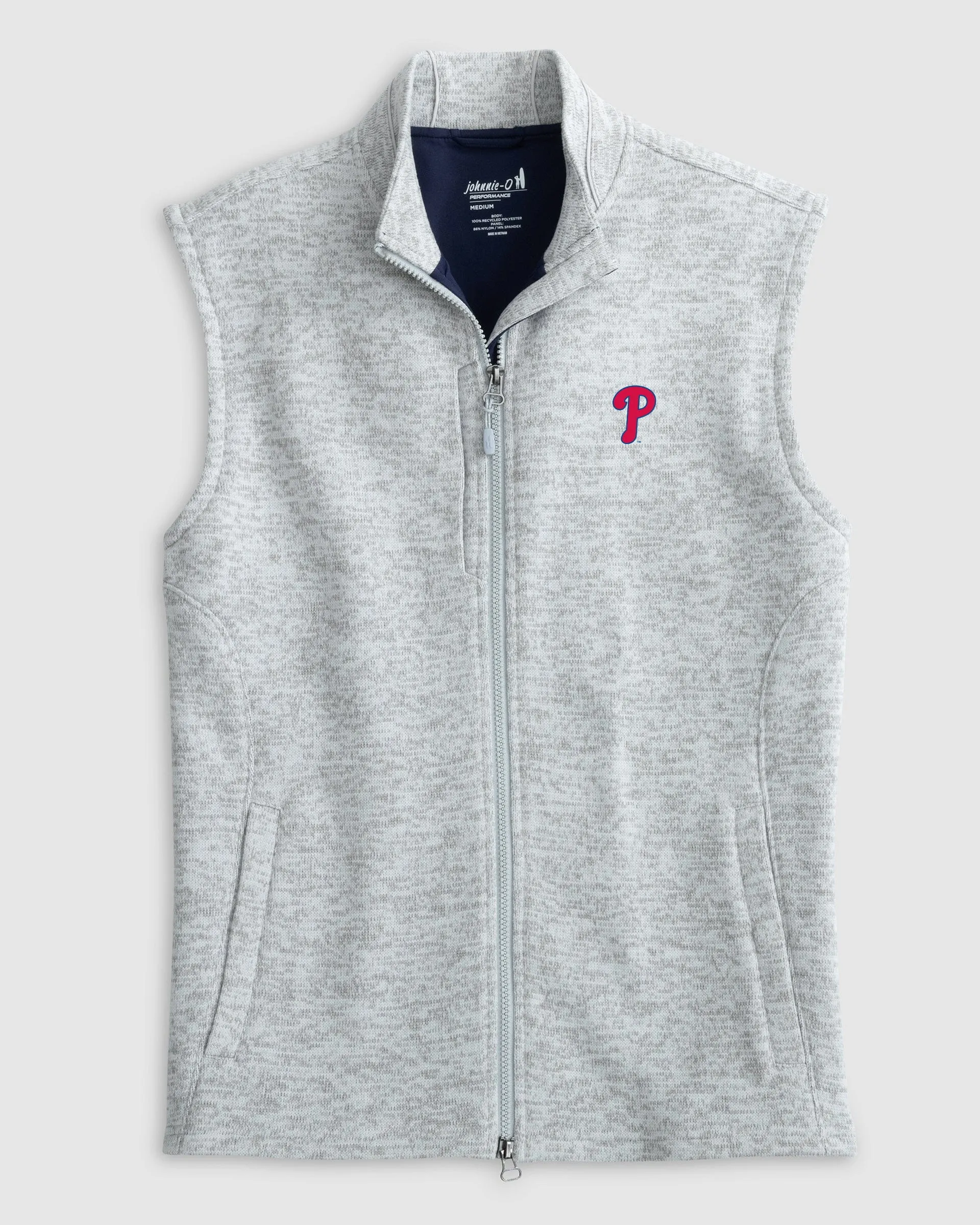 Philadelphia Phillies Denalis Performance Fleece Vest sold by Johnnie-O