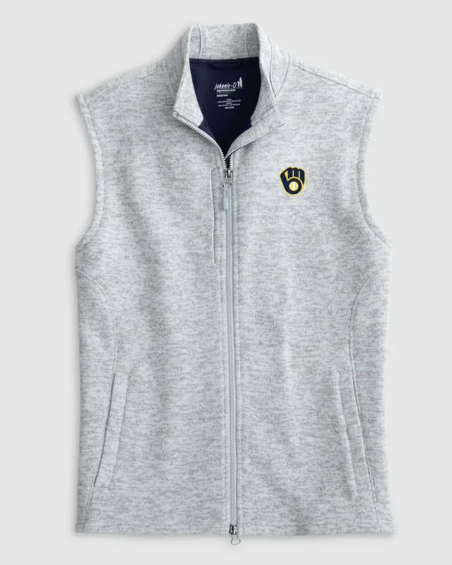 Milwaukee Brewers Denalis Performance Fleece Vest sold by Johnnie-O