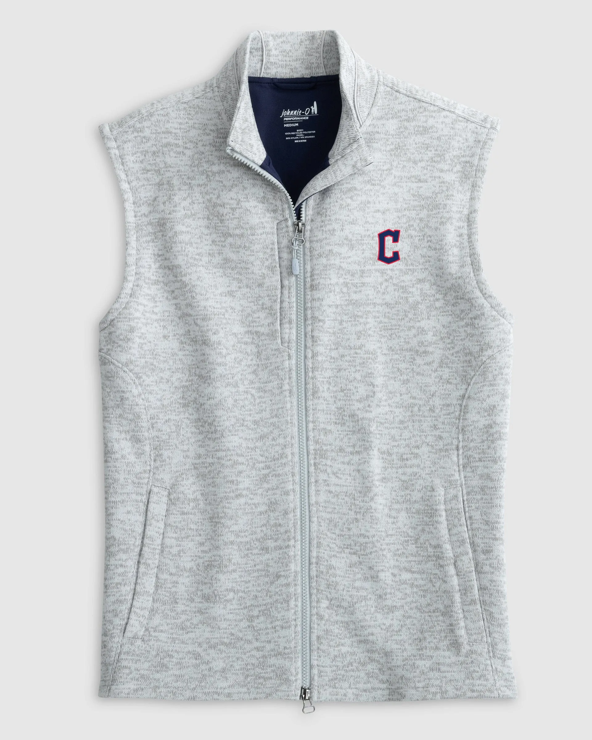 Cleveland Guardians Denalis Performance Fleece Vest sold by Johnnie-O