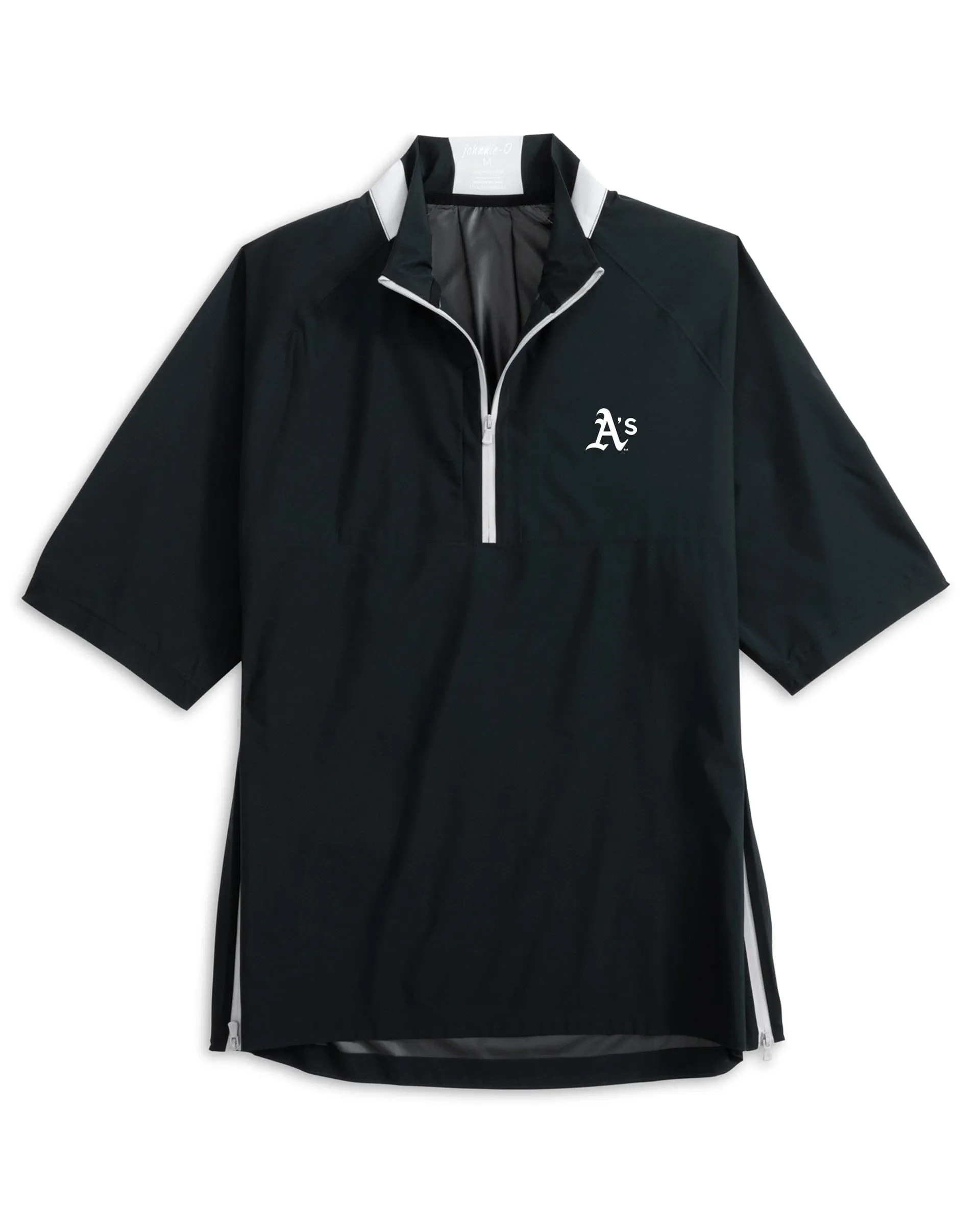 Oakland Athletics Stealth Stowable Short Sleeve Rain Jacket sold by Johnnie-O
