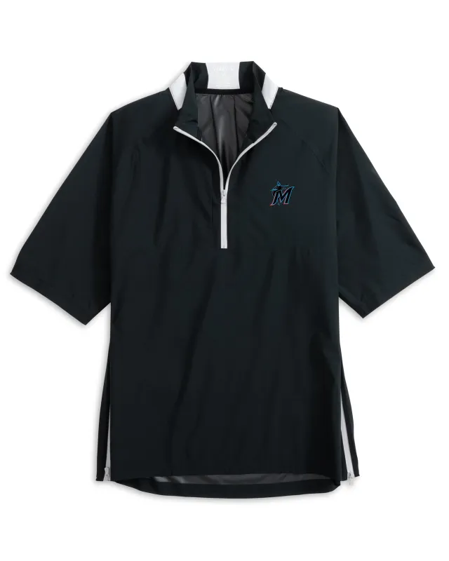 Miami Marlins Stealth Stowable Short Sleeve Rain Jacket sold by Johnnie-O