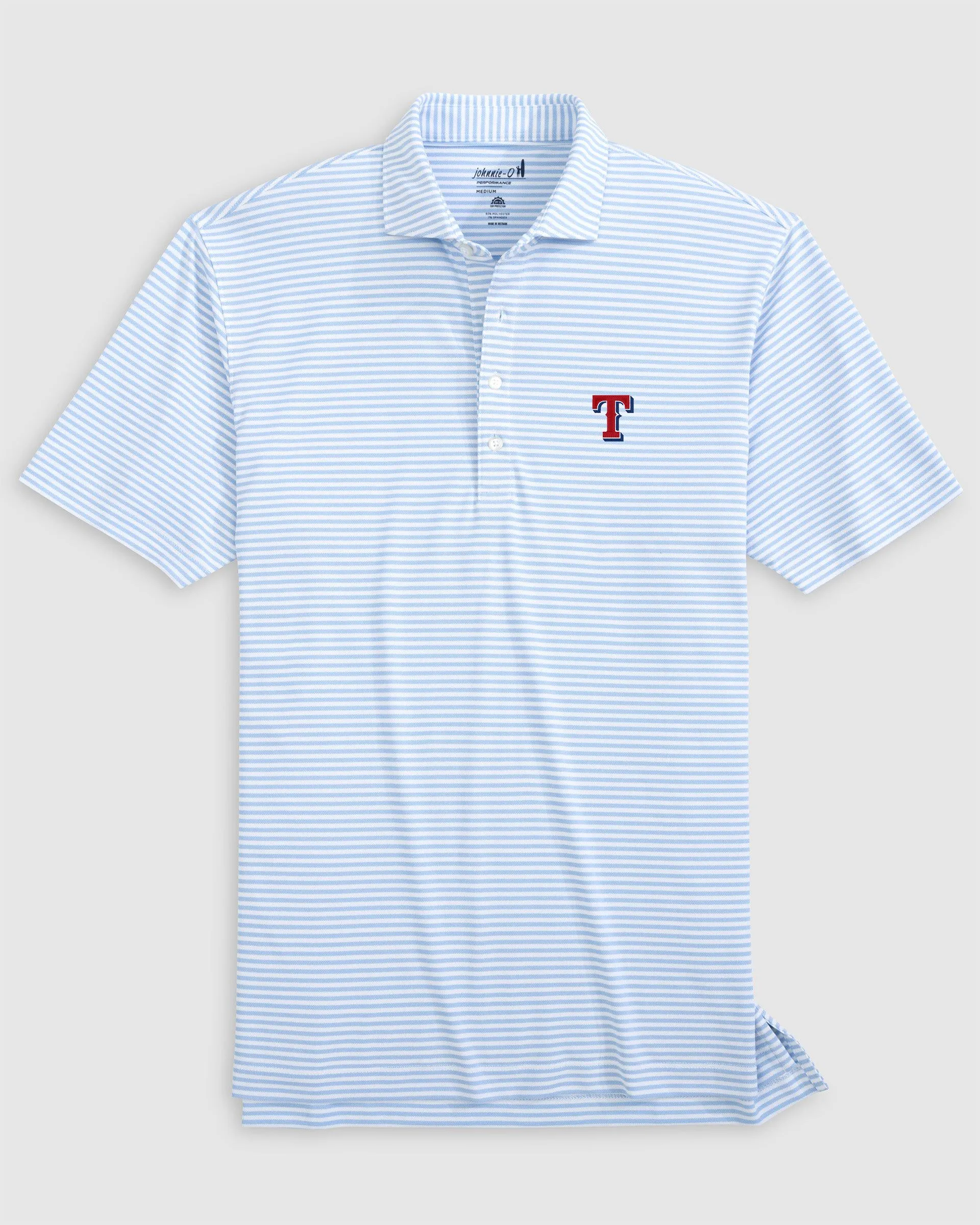 Texas Rangers Stetsons Performance Mesh Polo sold by Johnnie-O