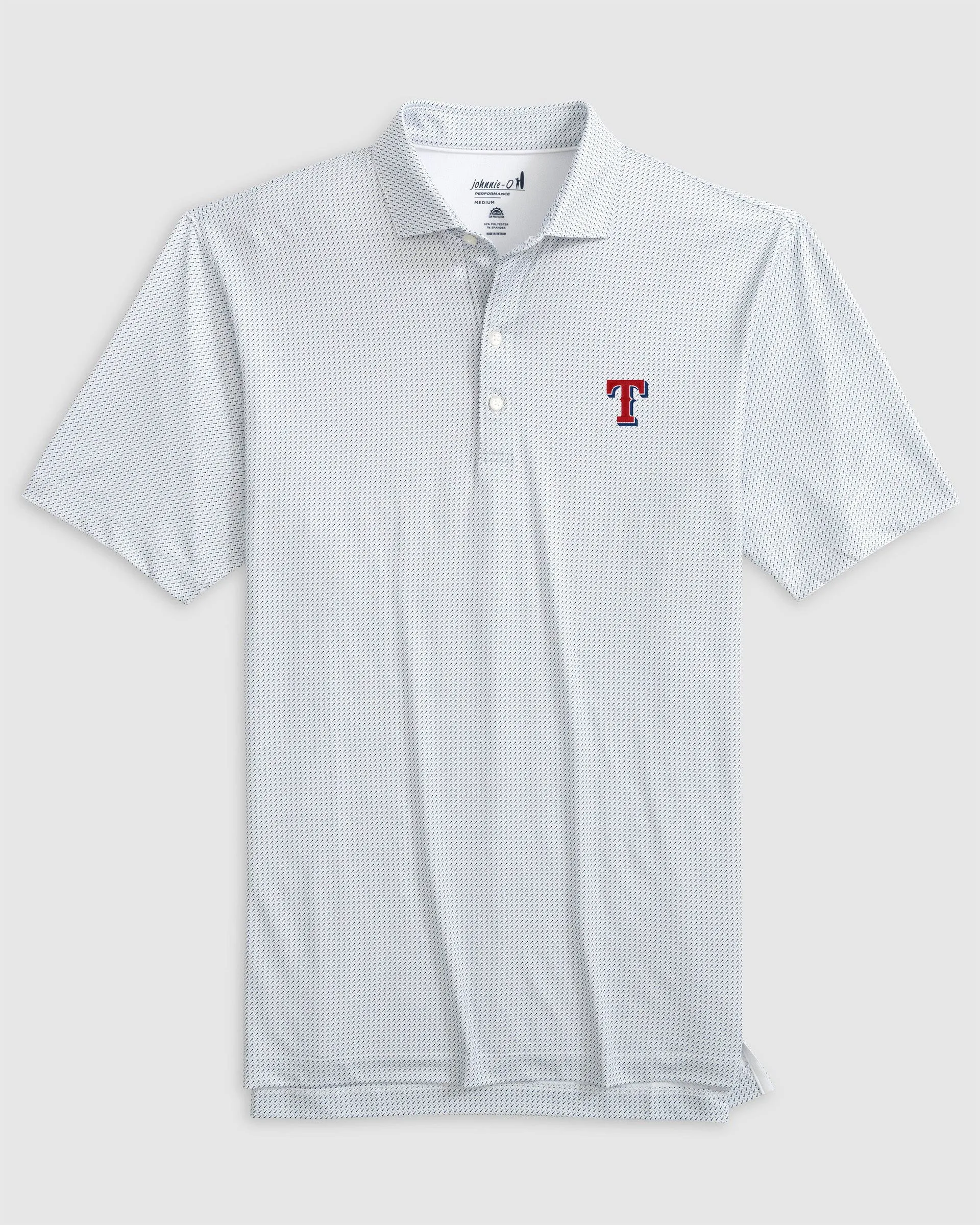 Texas Rangers Tee Time Performance Jersey Polo sold by Johnnie-O