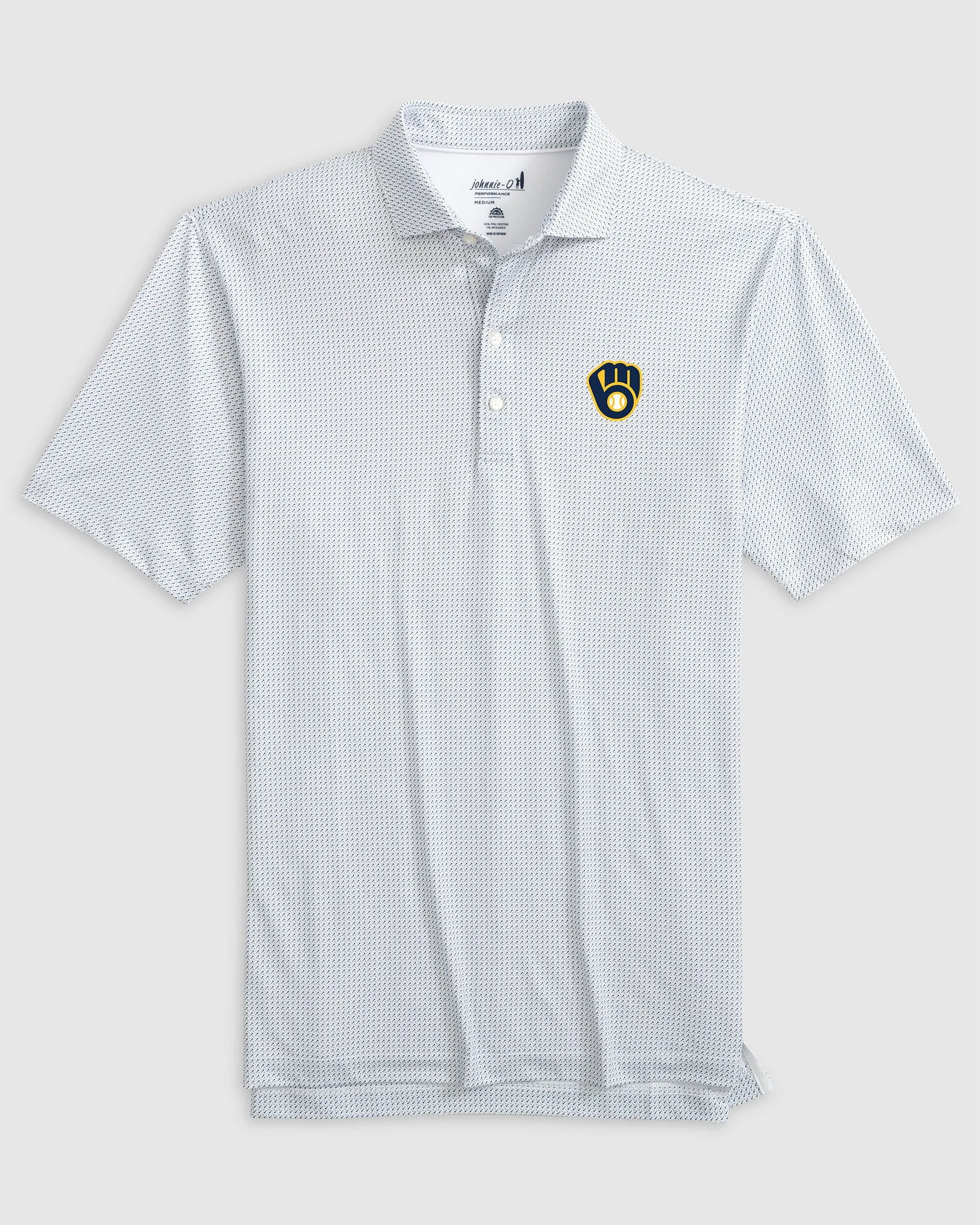 Milwaukee Brewers Tee Time Performance Jersey Polo sold by Johnnie-O