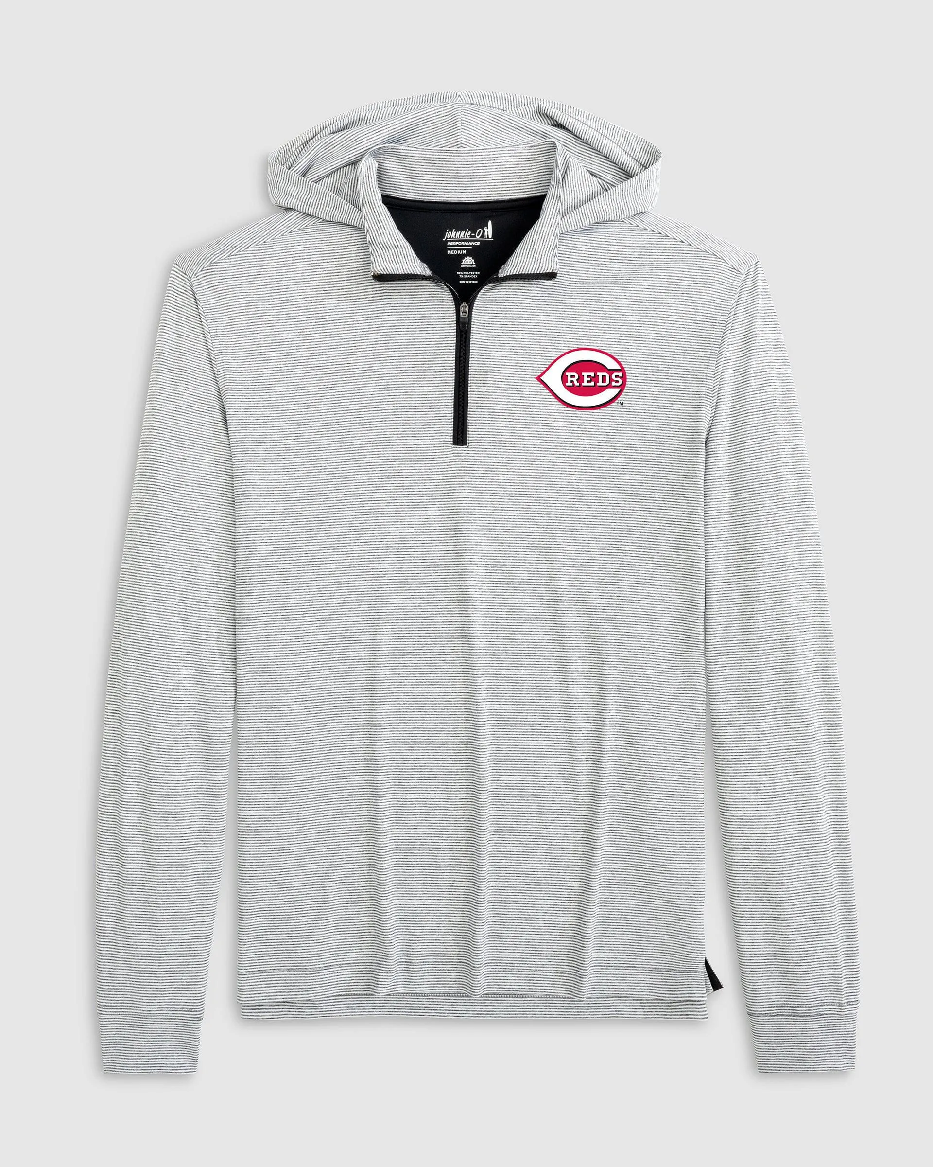 Cincinnati Reds Hybrid Performance 1/4 Zip Hoodie sold by Johnnie-O