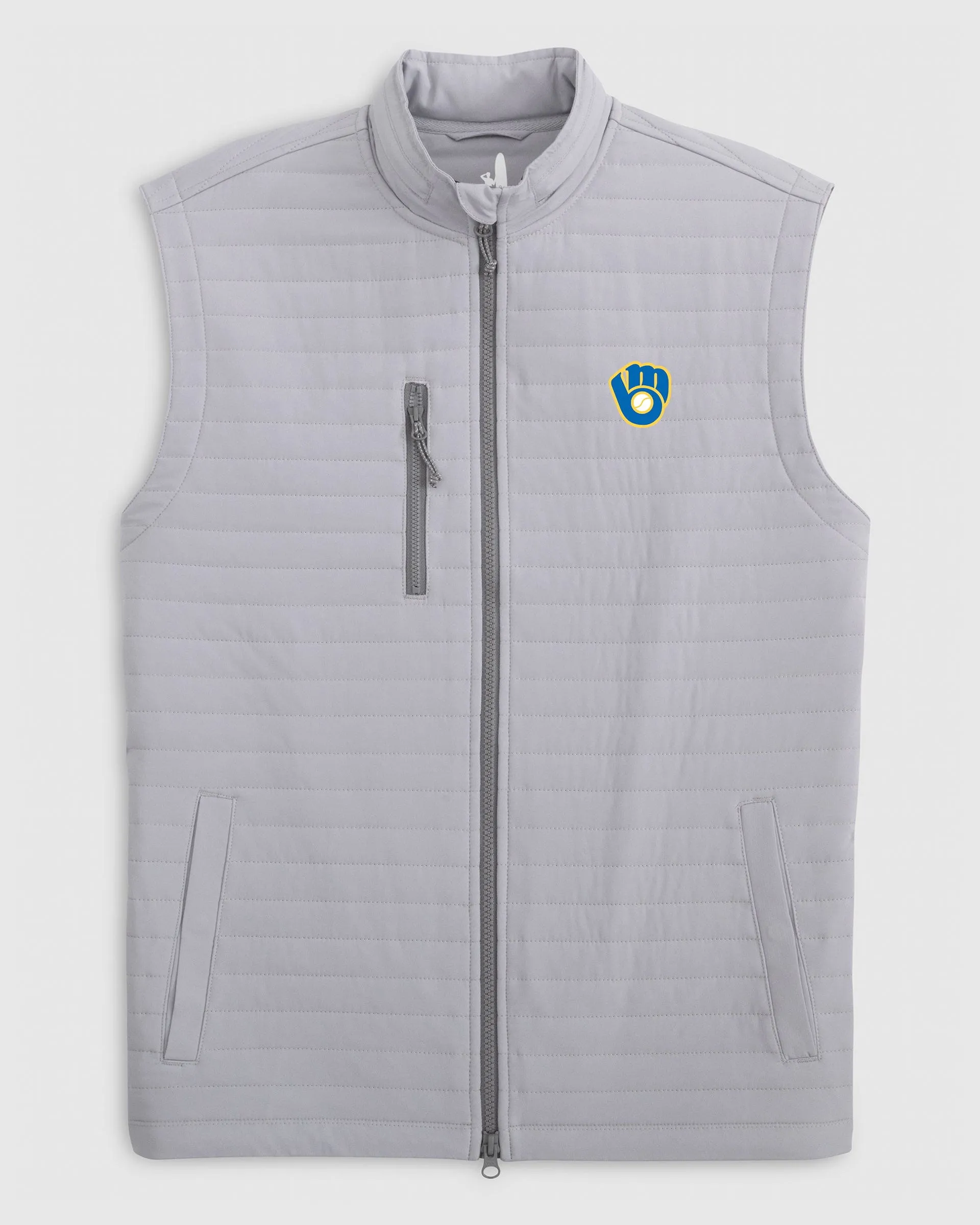 Milwaukee Brewers Crosswind Quilted Performance Vest - Cooperstown Logo sold by Johnnie-O