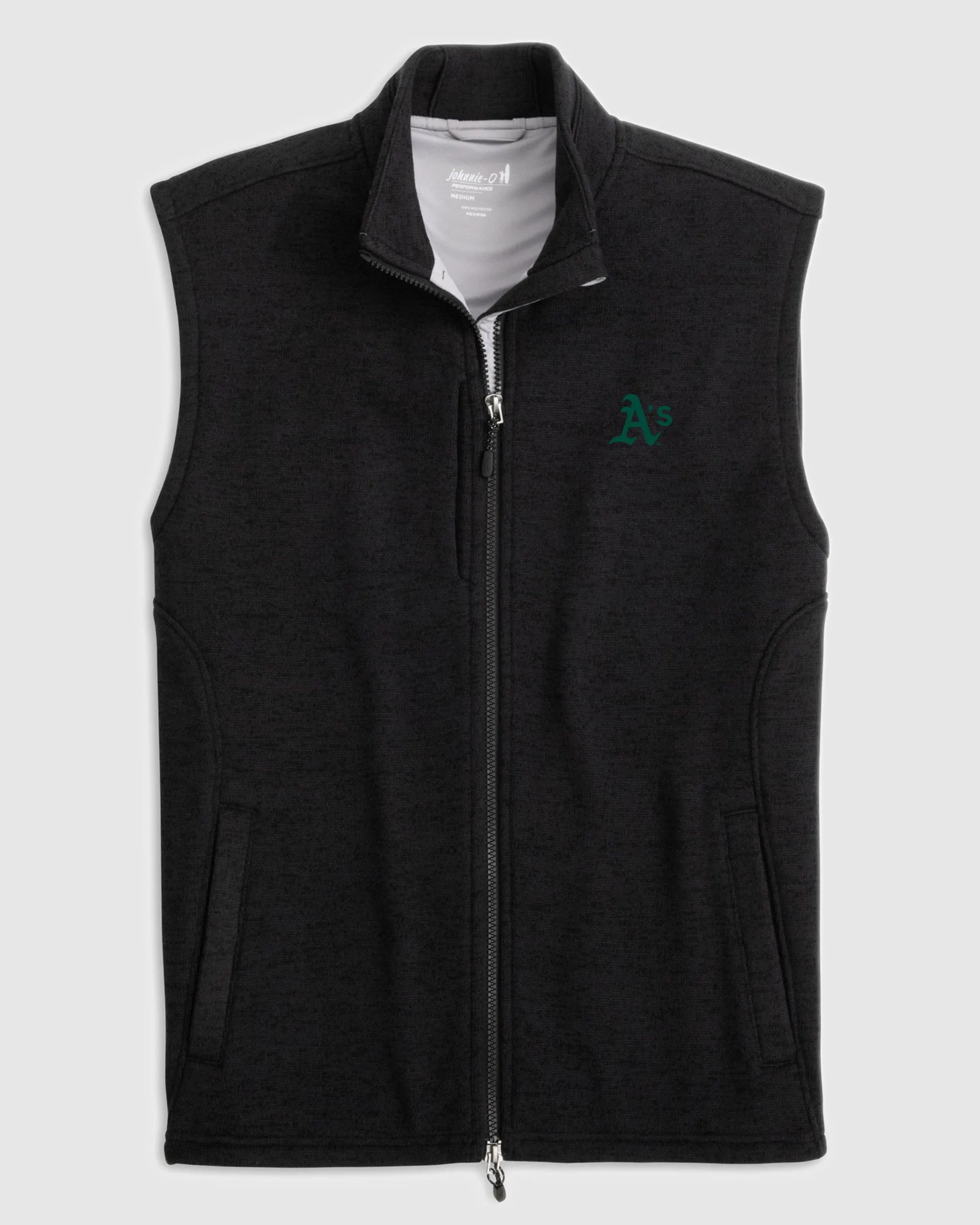 Oakland Athletics Denalis Performance Fleece Vest sold by Johnnie-O