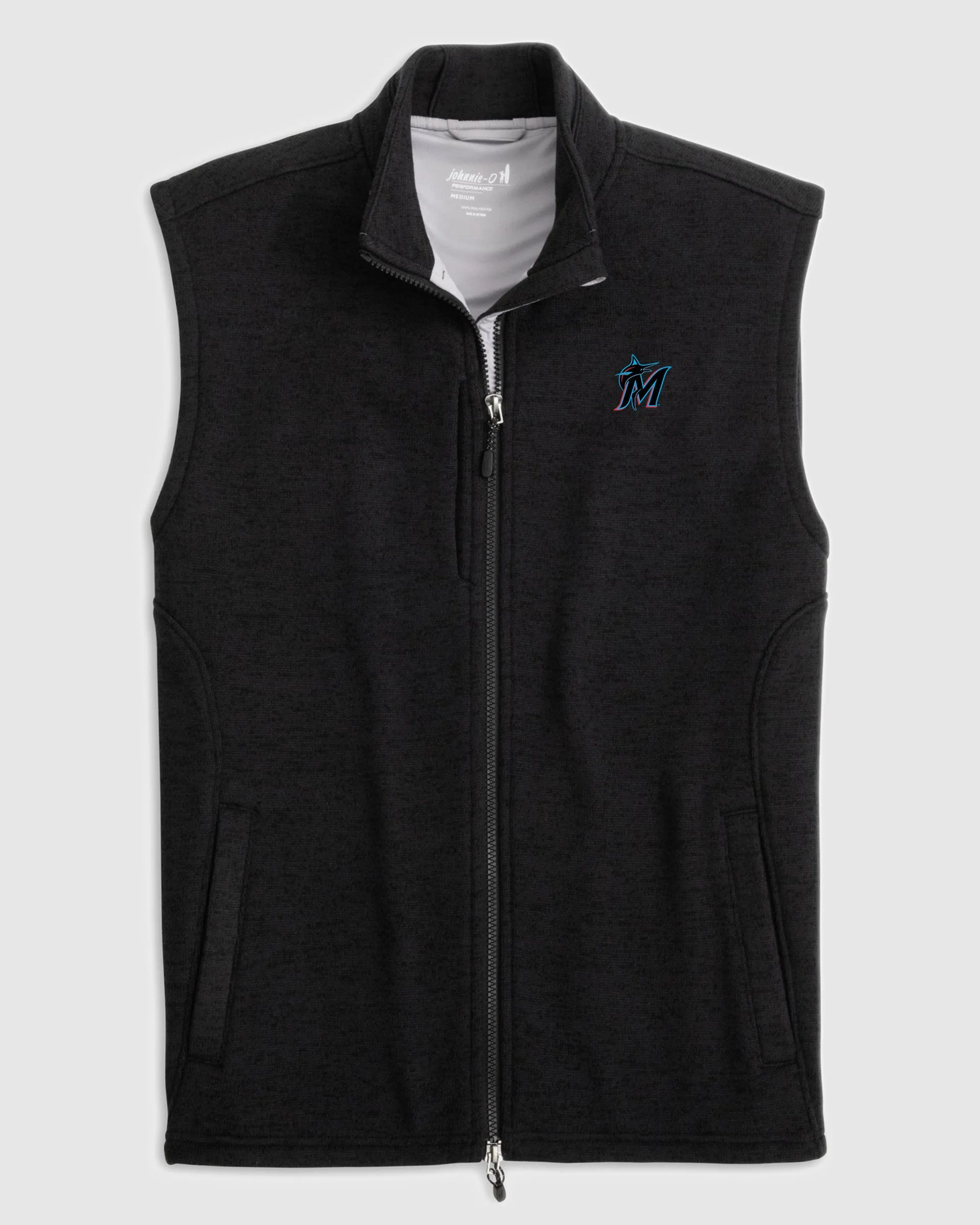 Miami Marlins Denalis Performance Fleece Vest sold by Johnnie-O