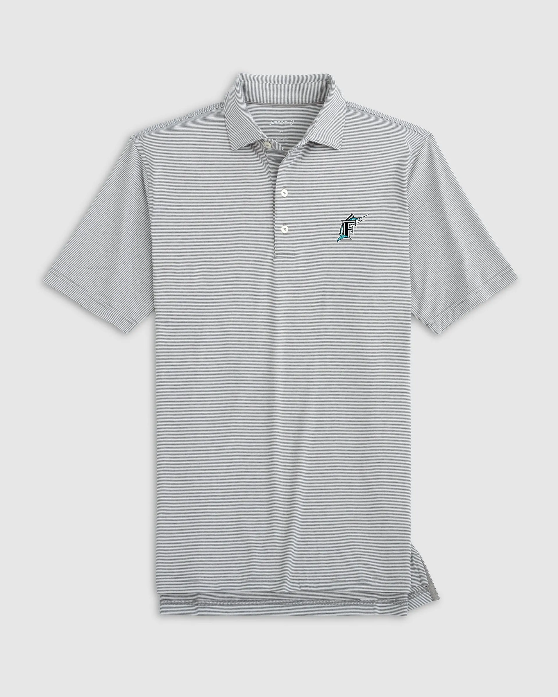 Miami Marlins Lyndonn Performance Jersey Striped Polo - Cooperstown Logo sold by Johnnie-O product image thumbnail 2