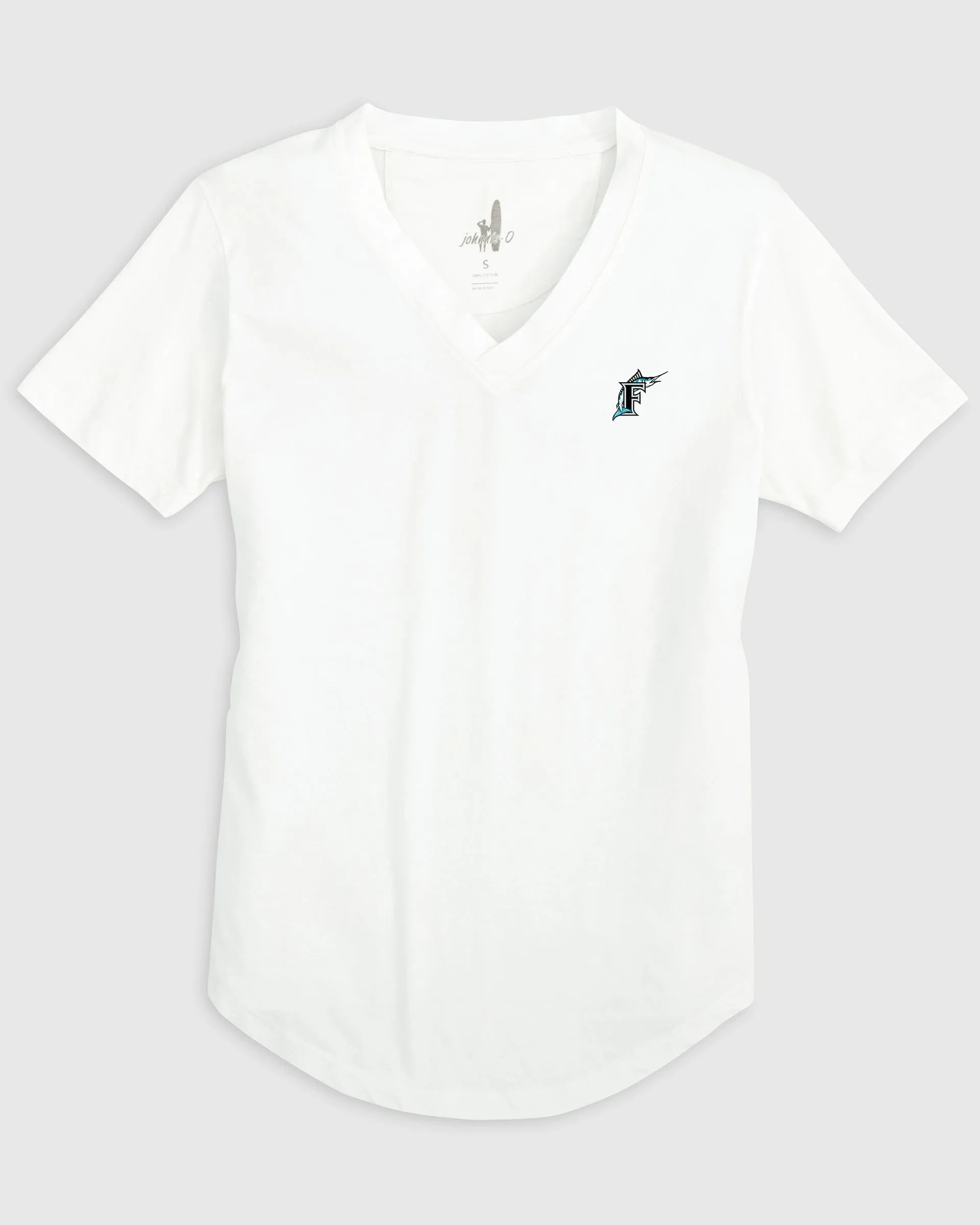 Women's Miami Marlins Merediths V-Neck T-Shirt - Cooperstown Logo sold by Johnnie-O product image thumbnail 3