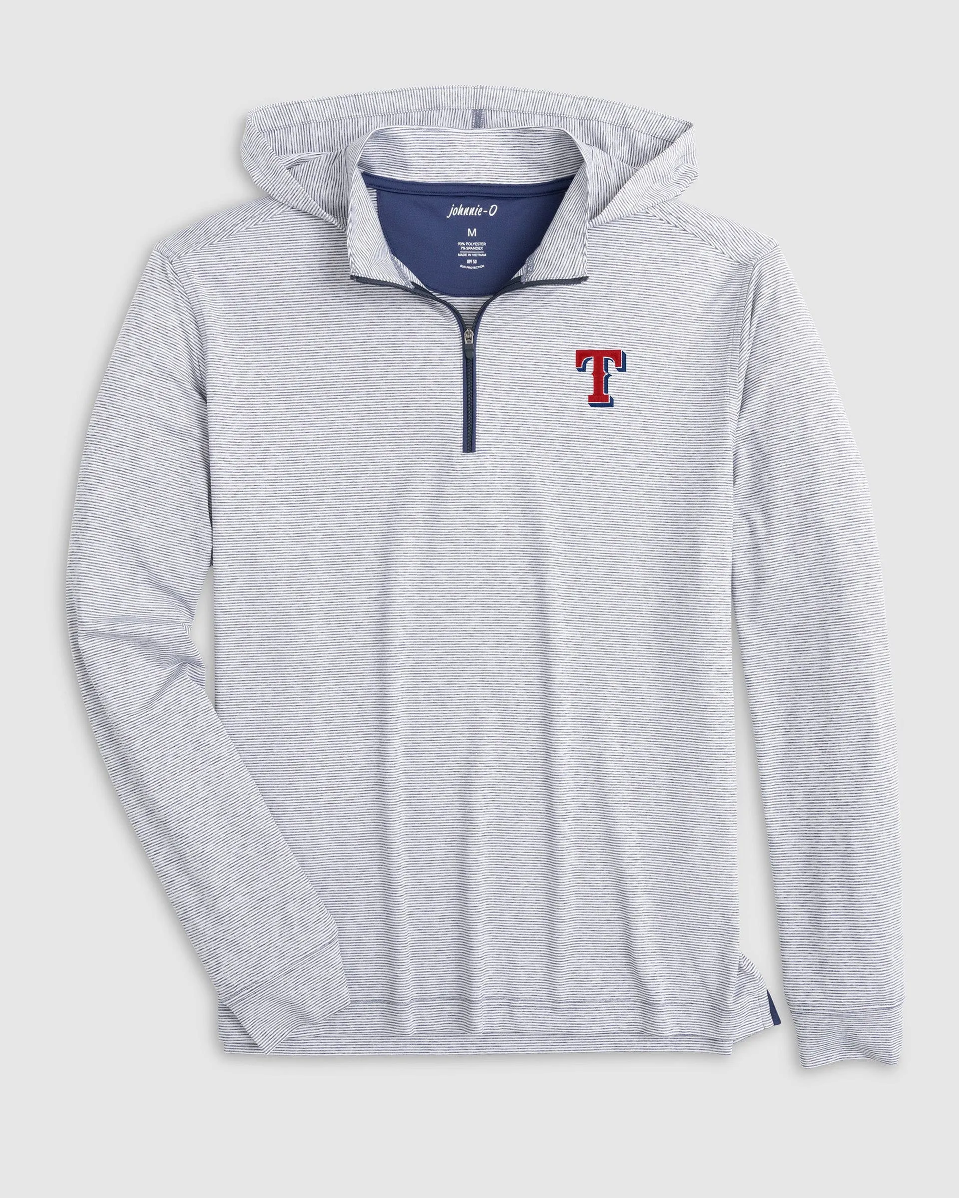 Texas Rangers Hybrid Performance 1/4 Zip Hoodie sold by Johnnie-O
